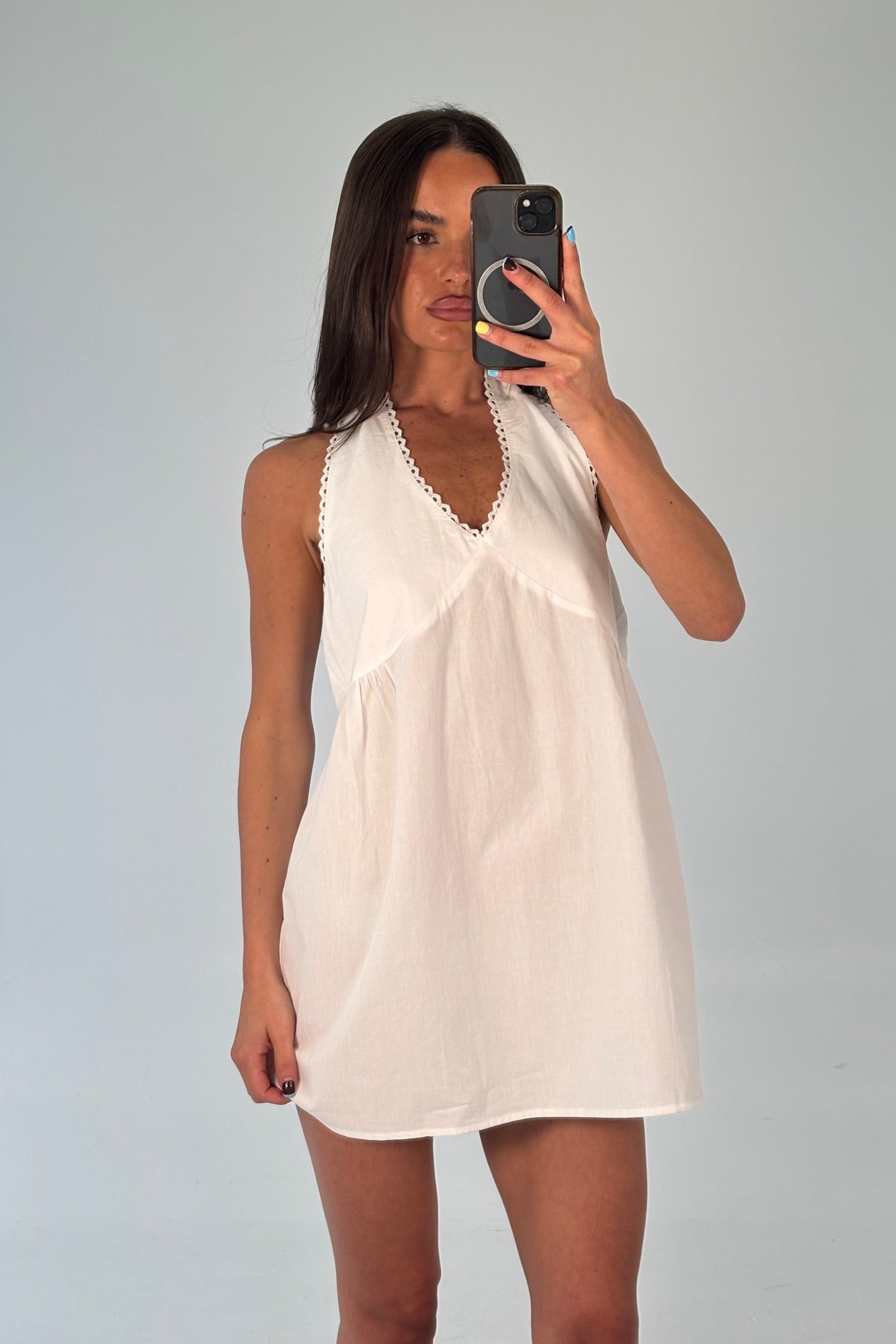 Tammi Halter Dress White