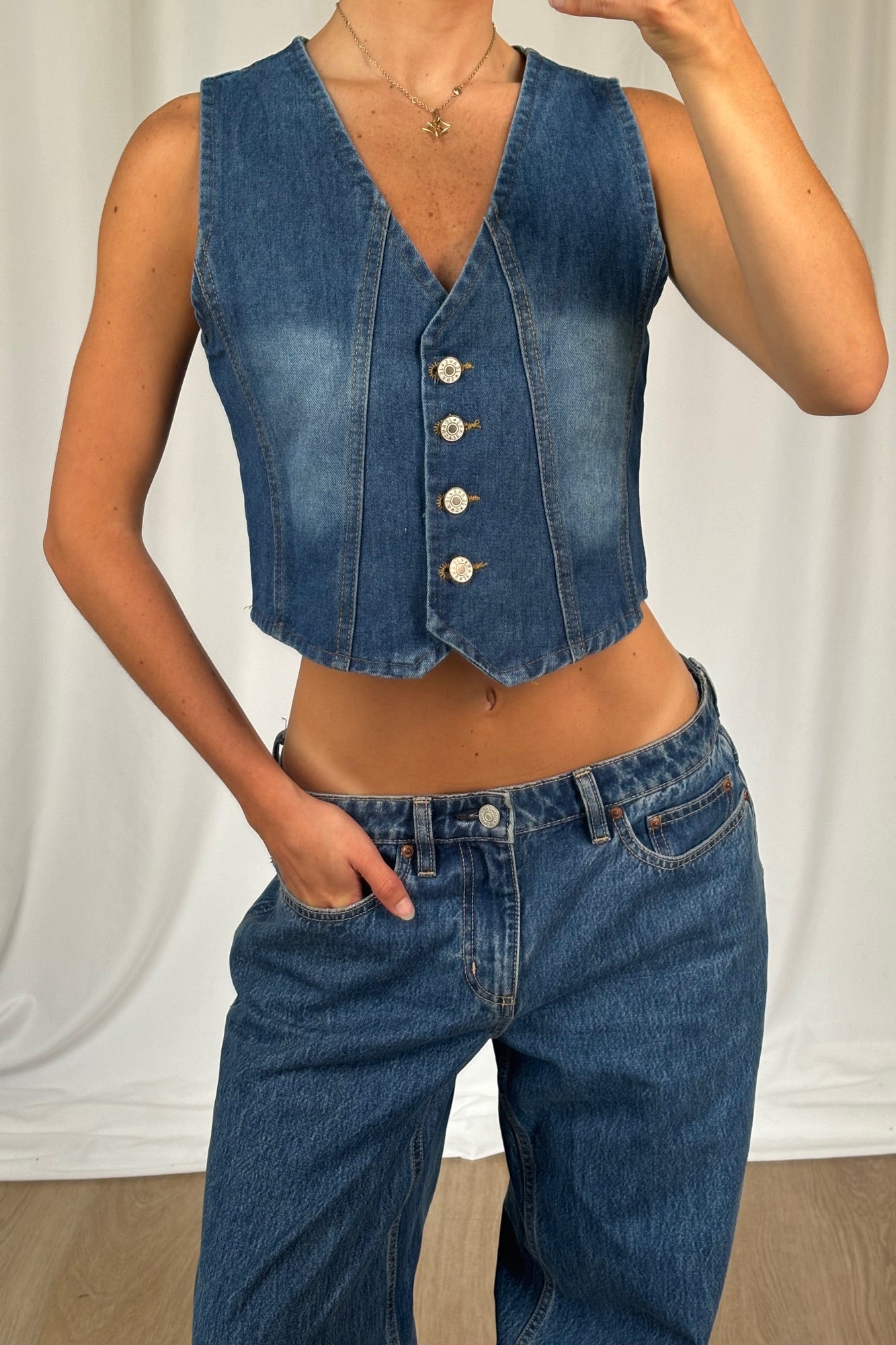 Latoya Denim Vest Blue - FINAL SALE