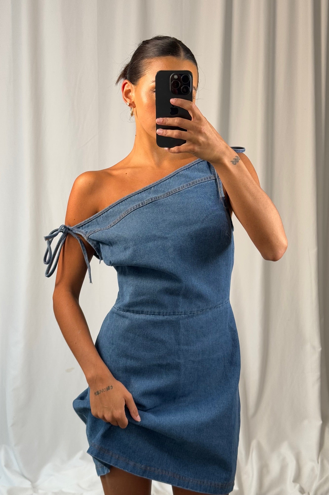 Hannah Mini Dress Blue Denim - FINAL SALE