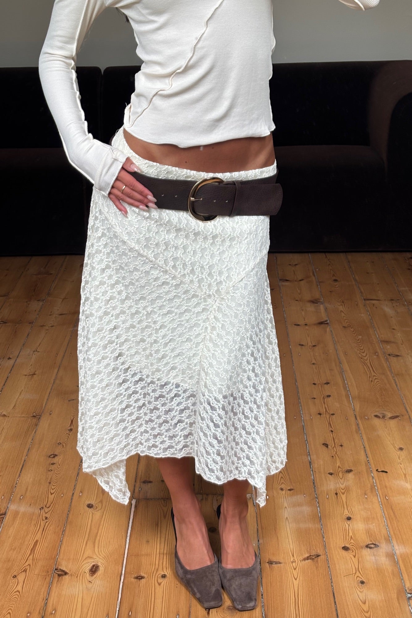 Shea Midi Skirt Cream