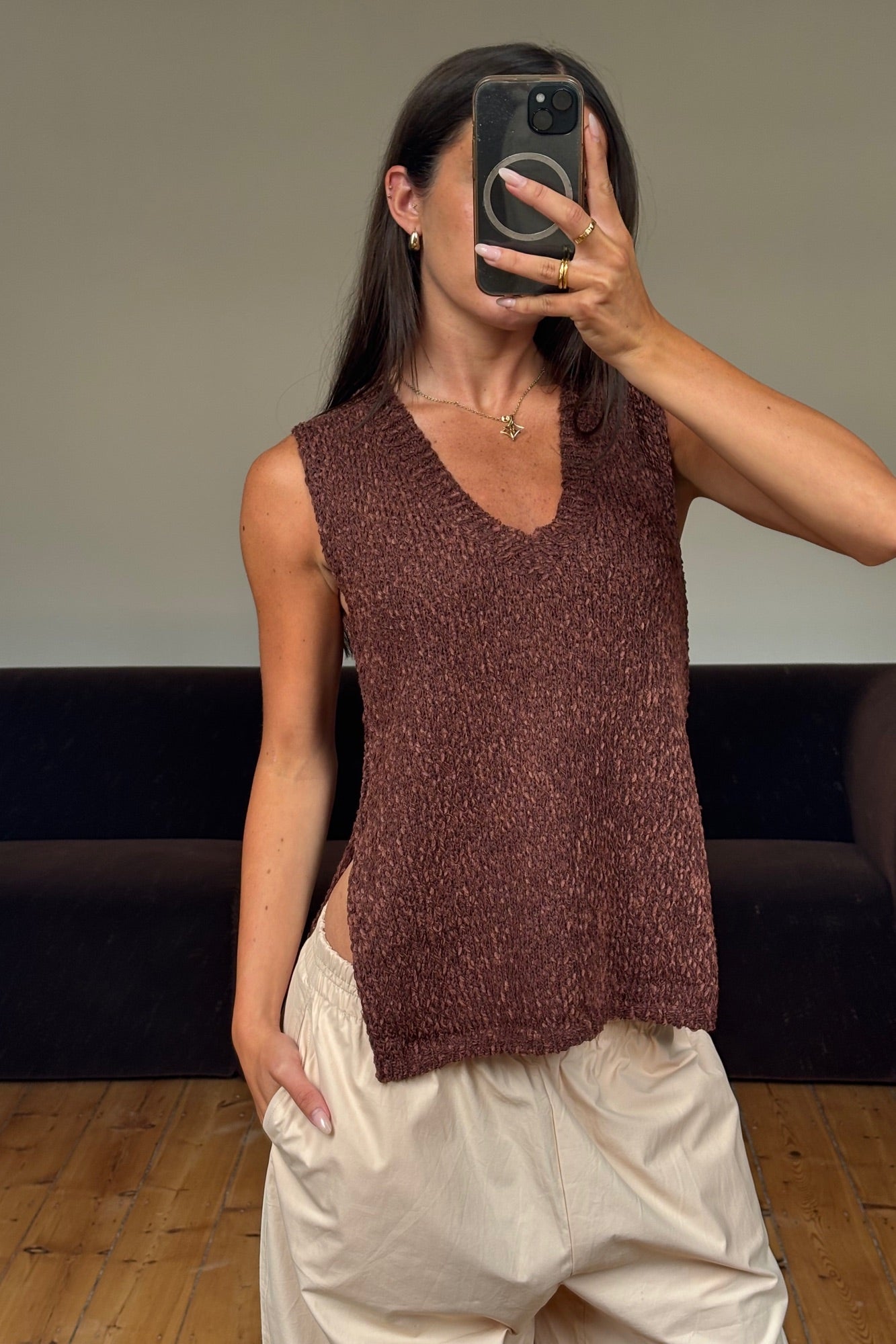 Kitt Knit Top Chocolate