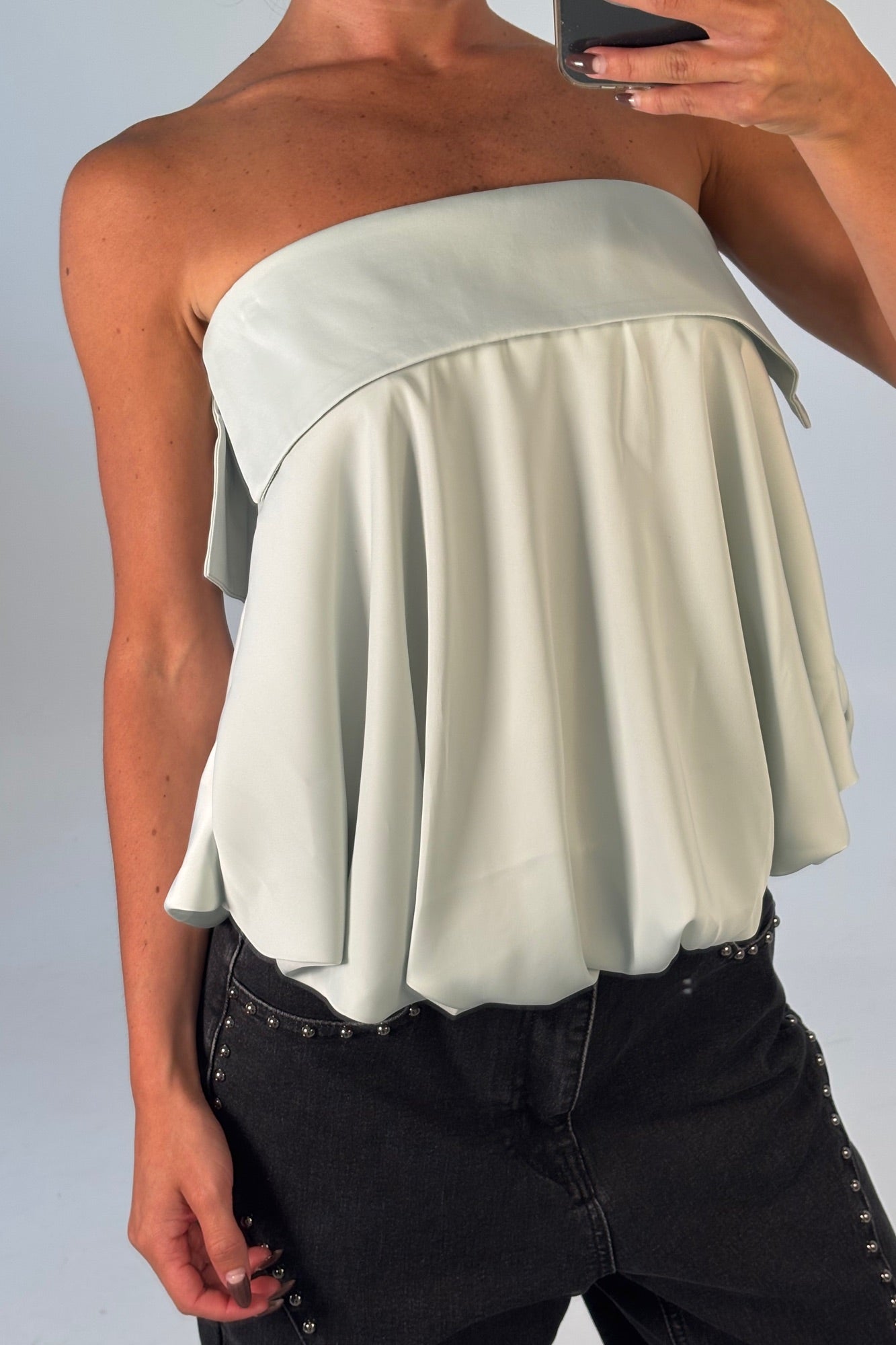 Makenzie Strapless Top Mint