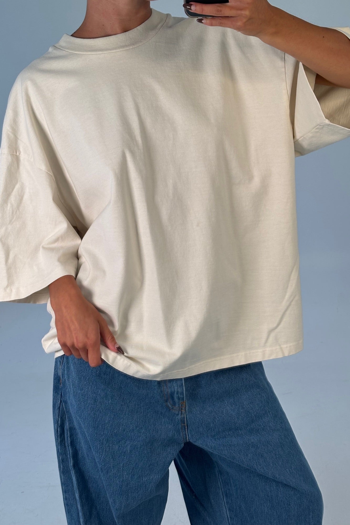 Unisex Emmett Box Tee Ivory