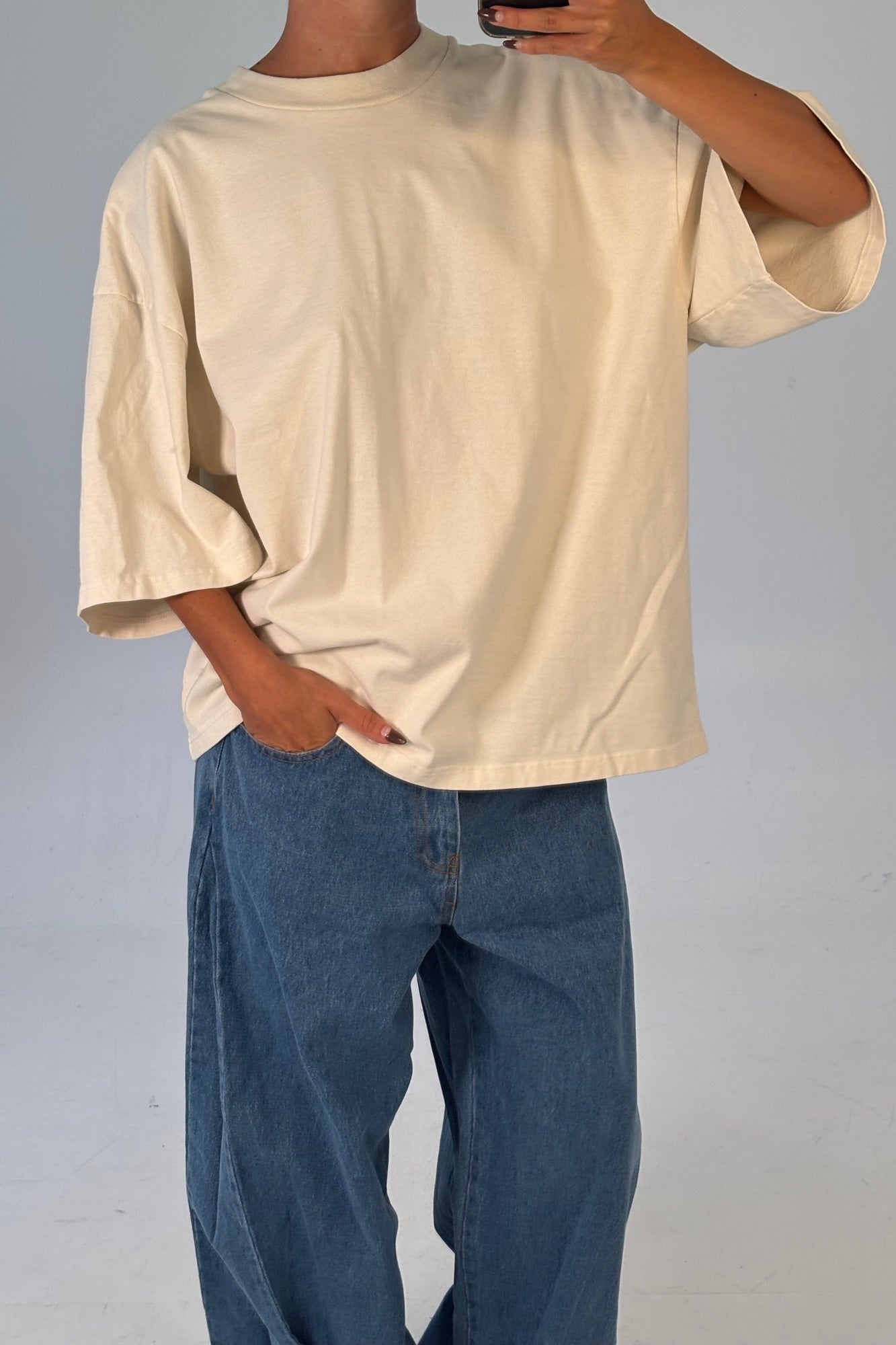 Unisex Emmett Box Tee Ivory