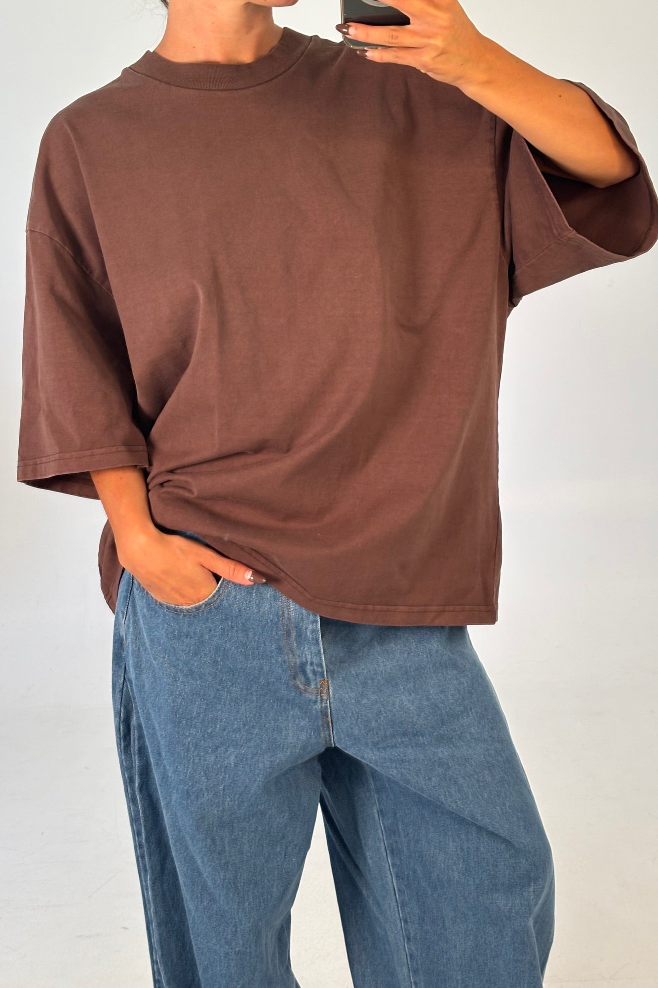 Unisex Emmett Box Tee Chocolate