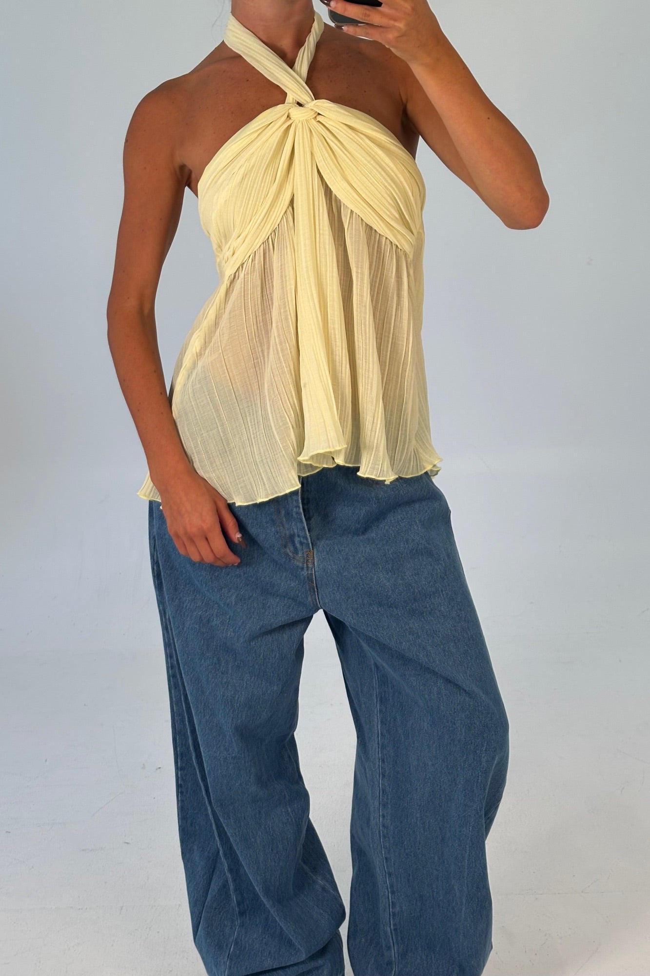 Maddison Halter Top Lemon