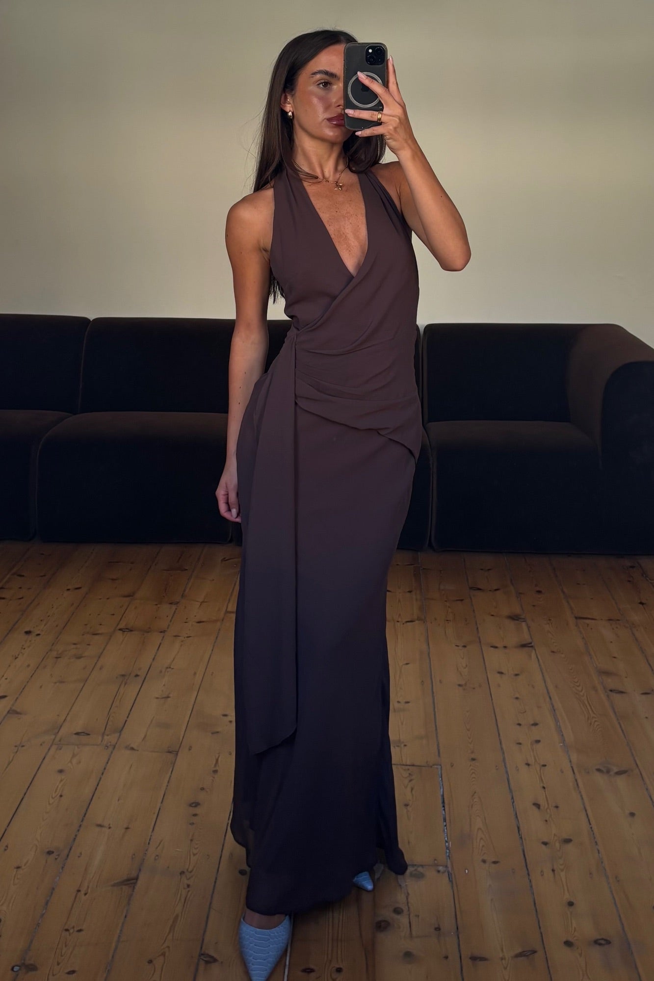 Sarena Midi Dress Chocolate