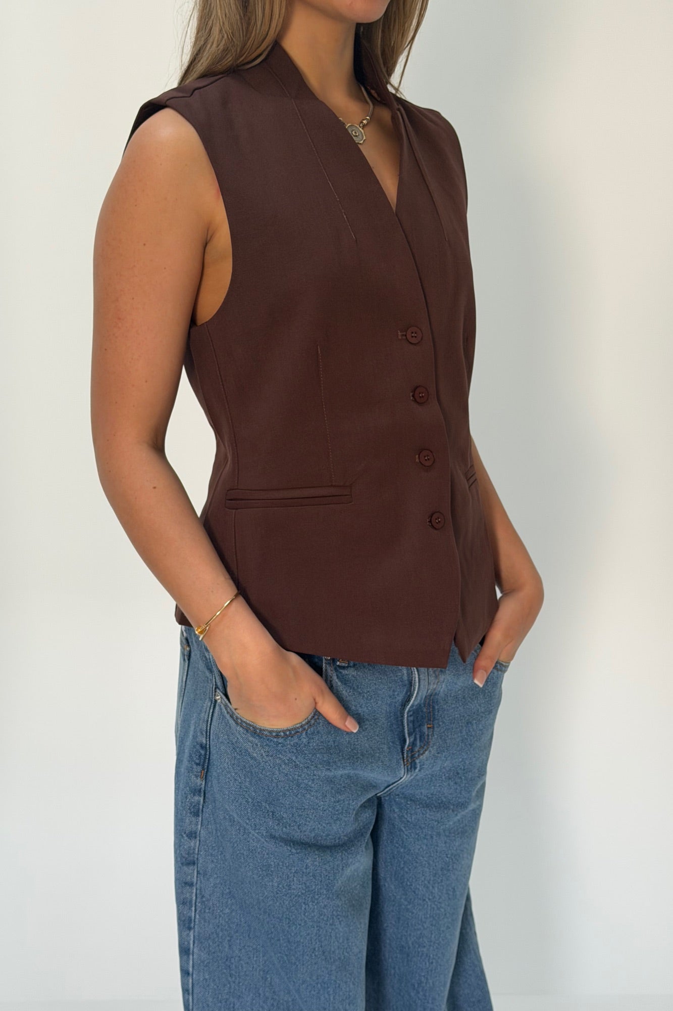 Angeline Vest Chocolate