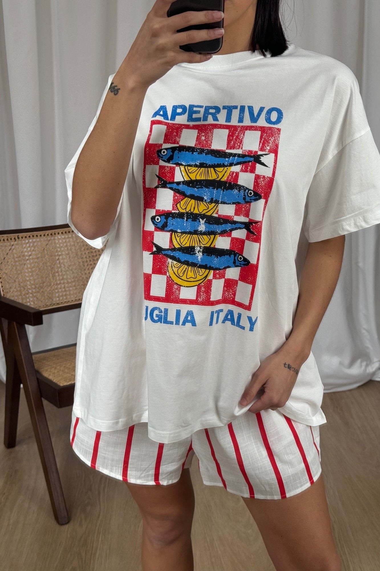 Puglia Top White/Red