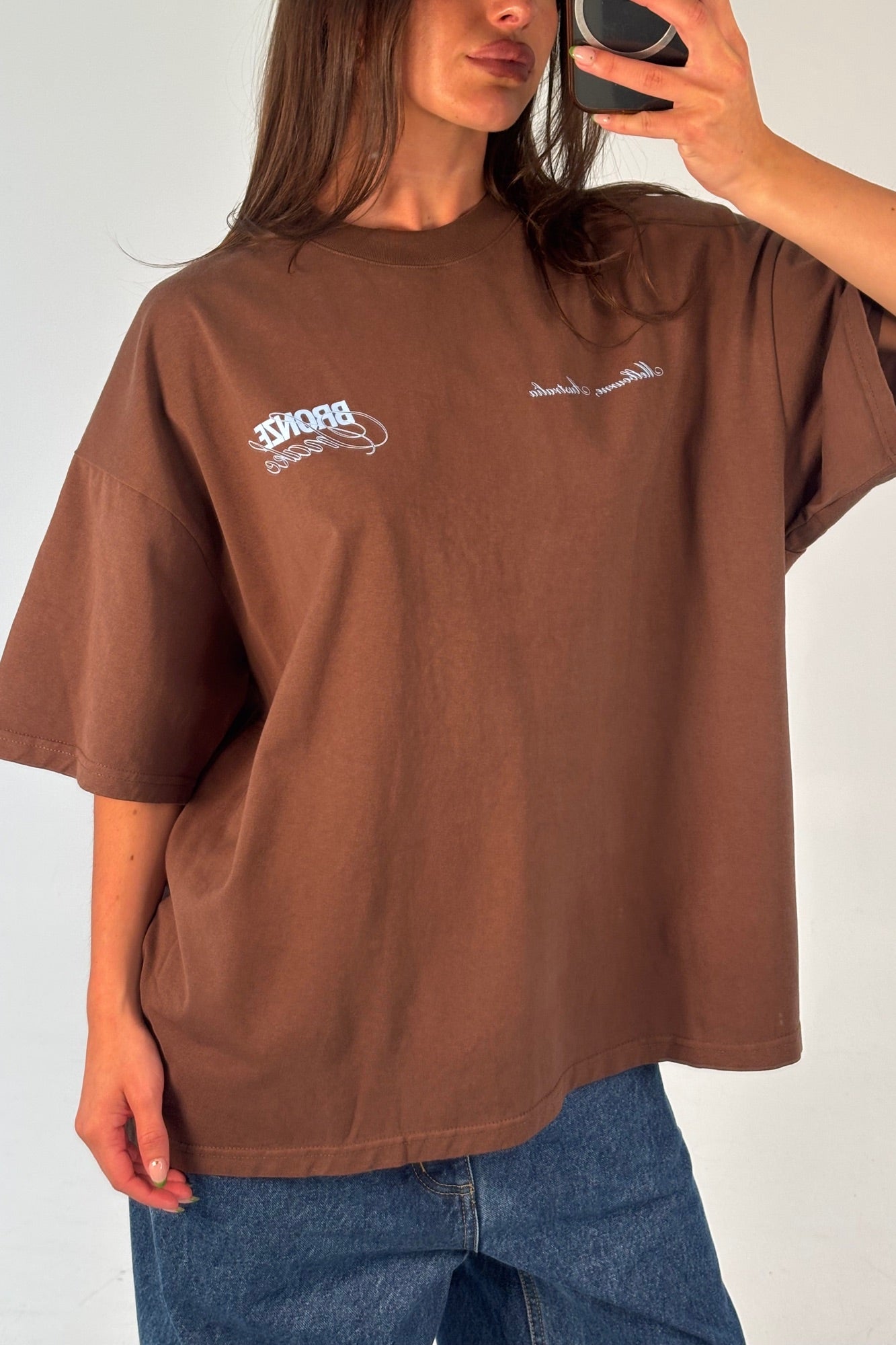 Unisex Bronze Snake Signature Tee Choc