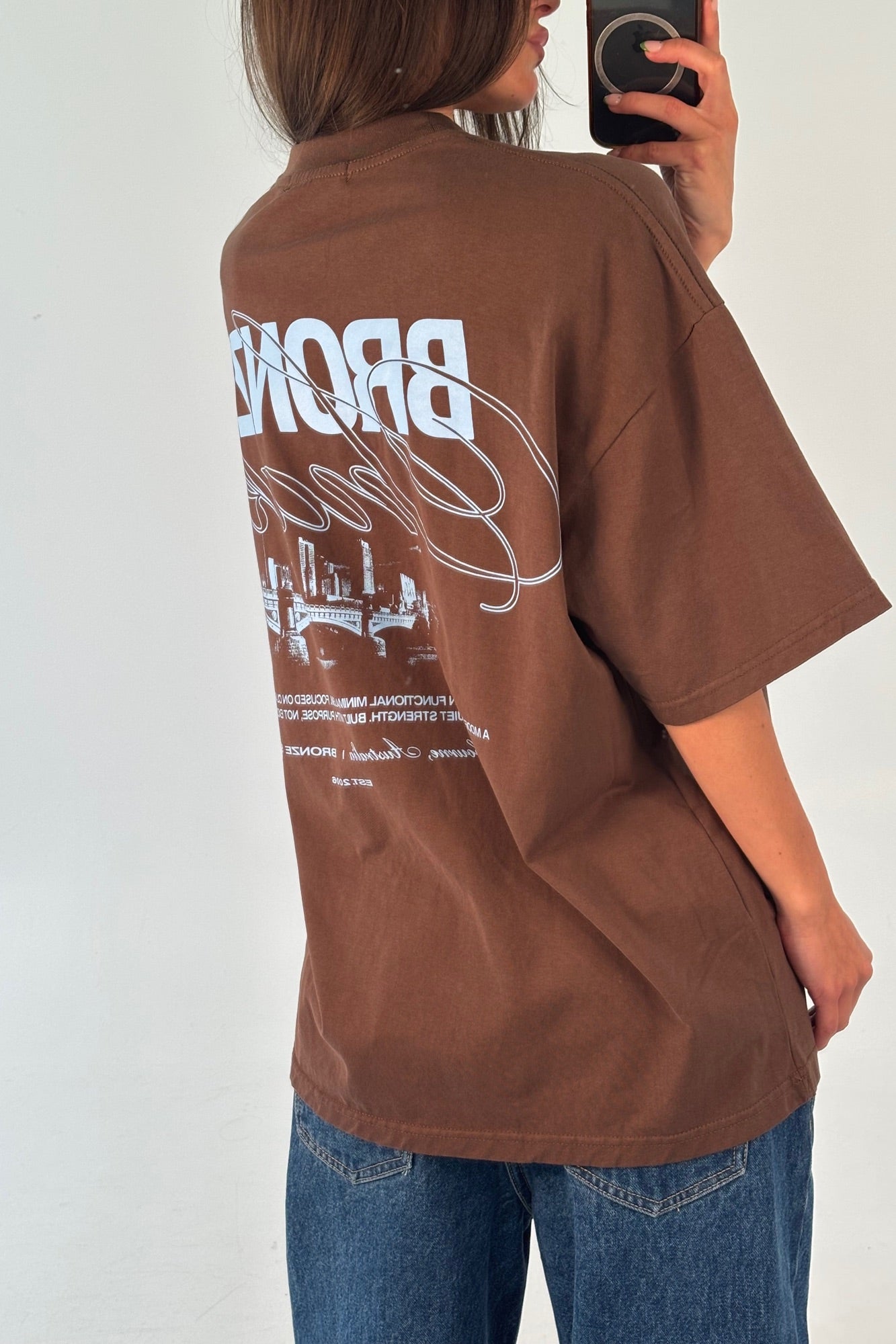 Unisex Bronze Snake Signature Tee Choc
