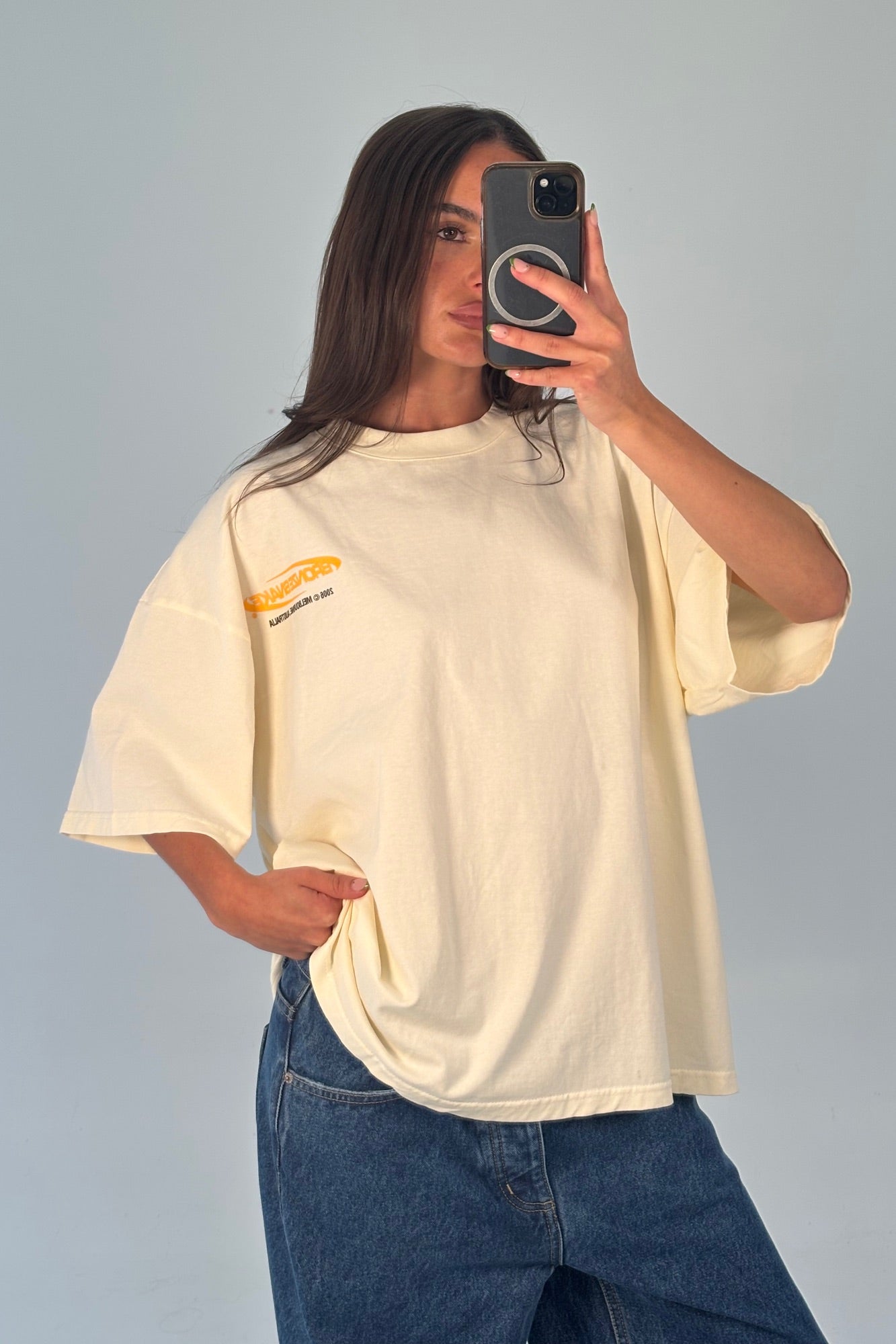 Unisex Bronze Snake Classic Tee Ivory