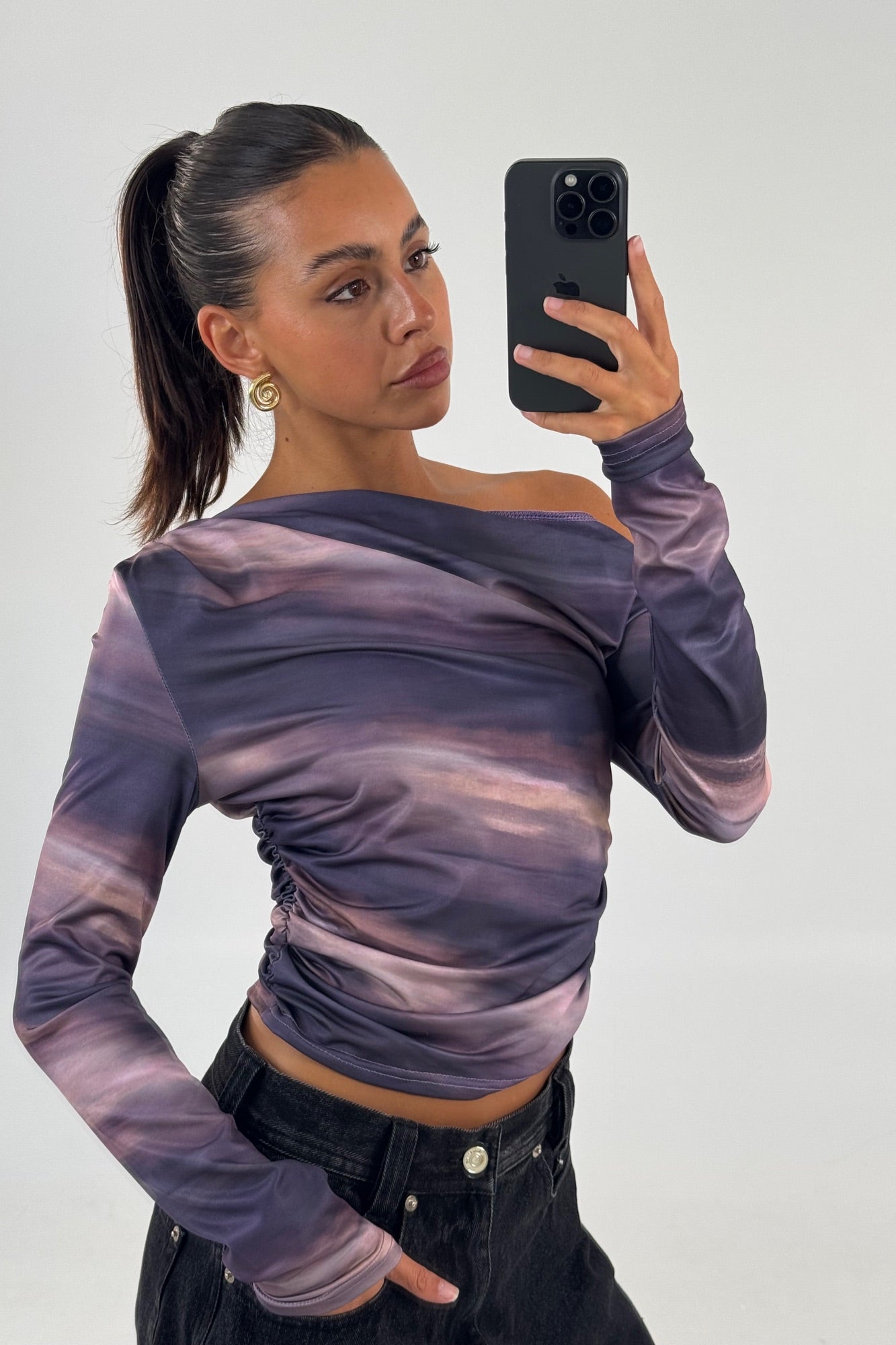 Pina Long Sleeve Top Midnight