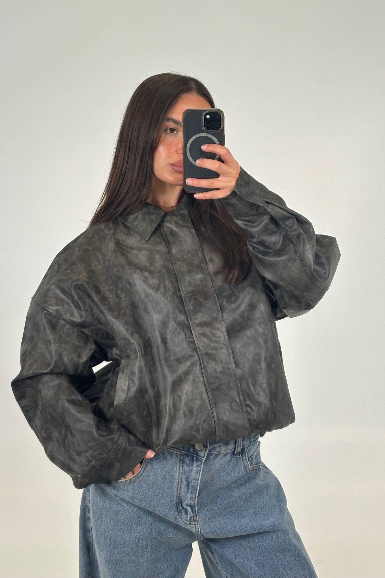 Becca Bomber Washed Black - FINAL SALE