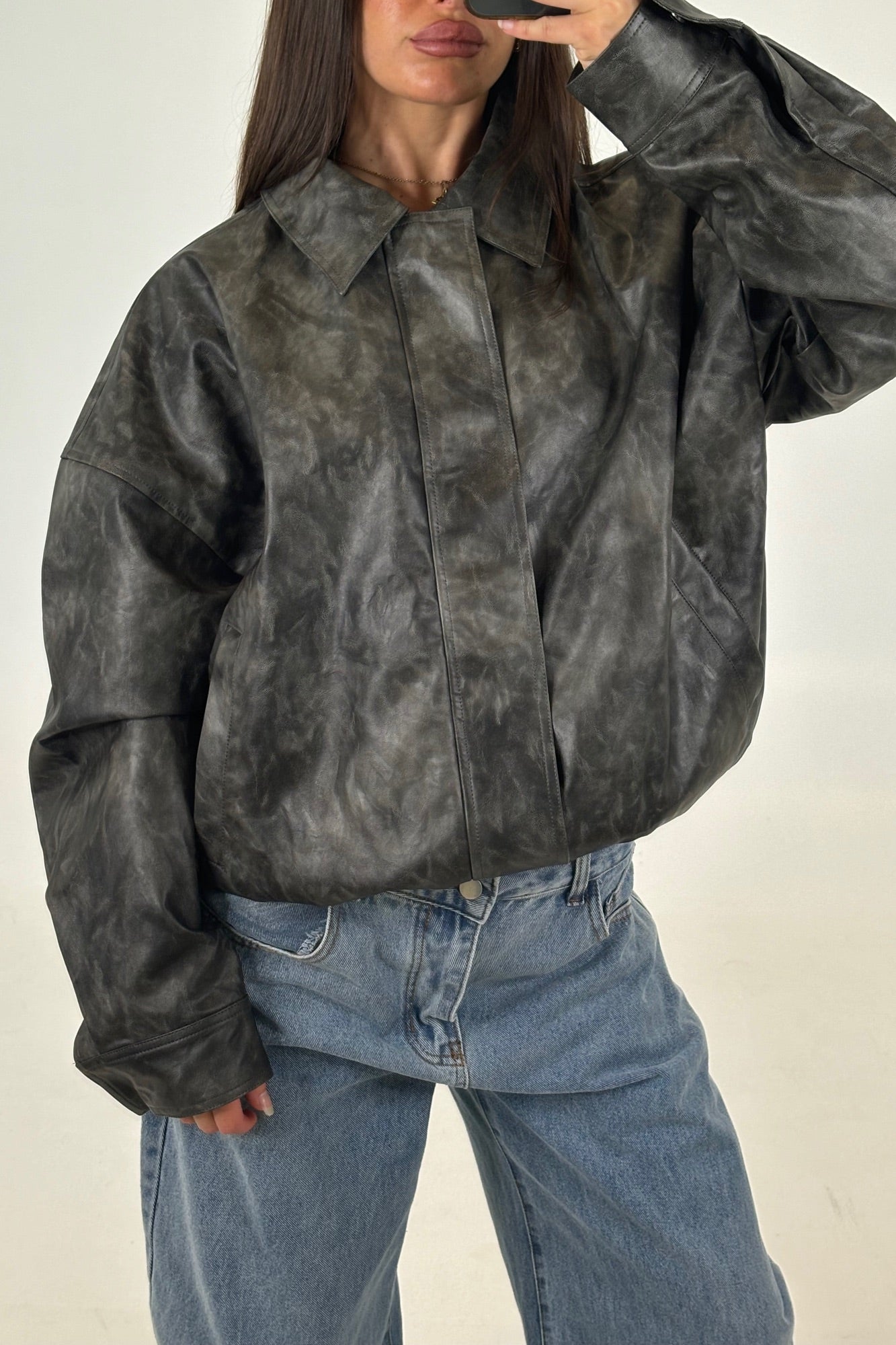 Becca Bomber Washed Black