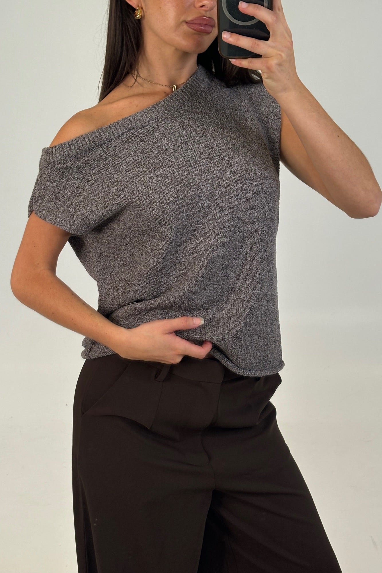 Kaisha Crop Knit Storm