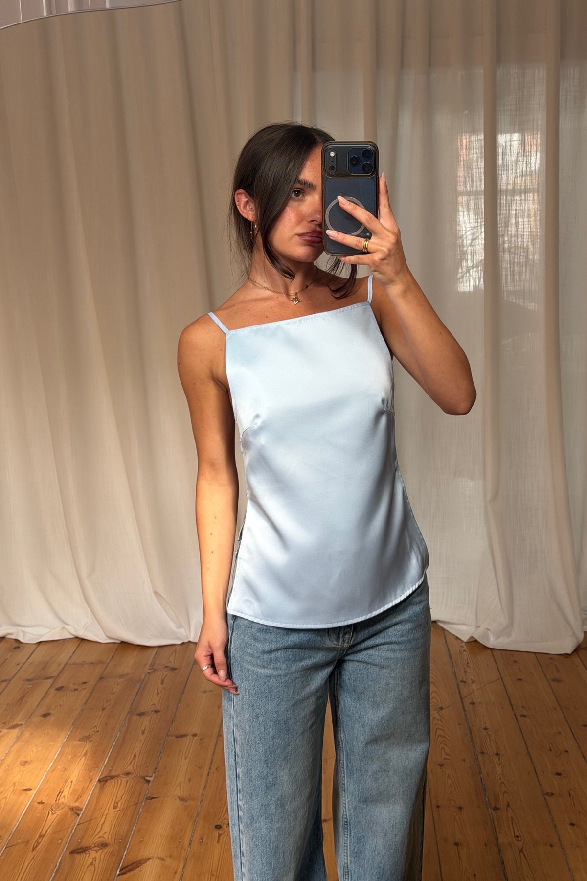 Camille Backless Top Sky Blue