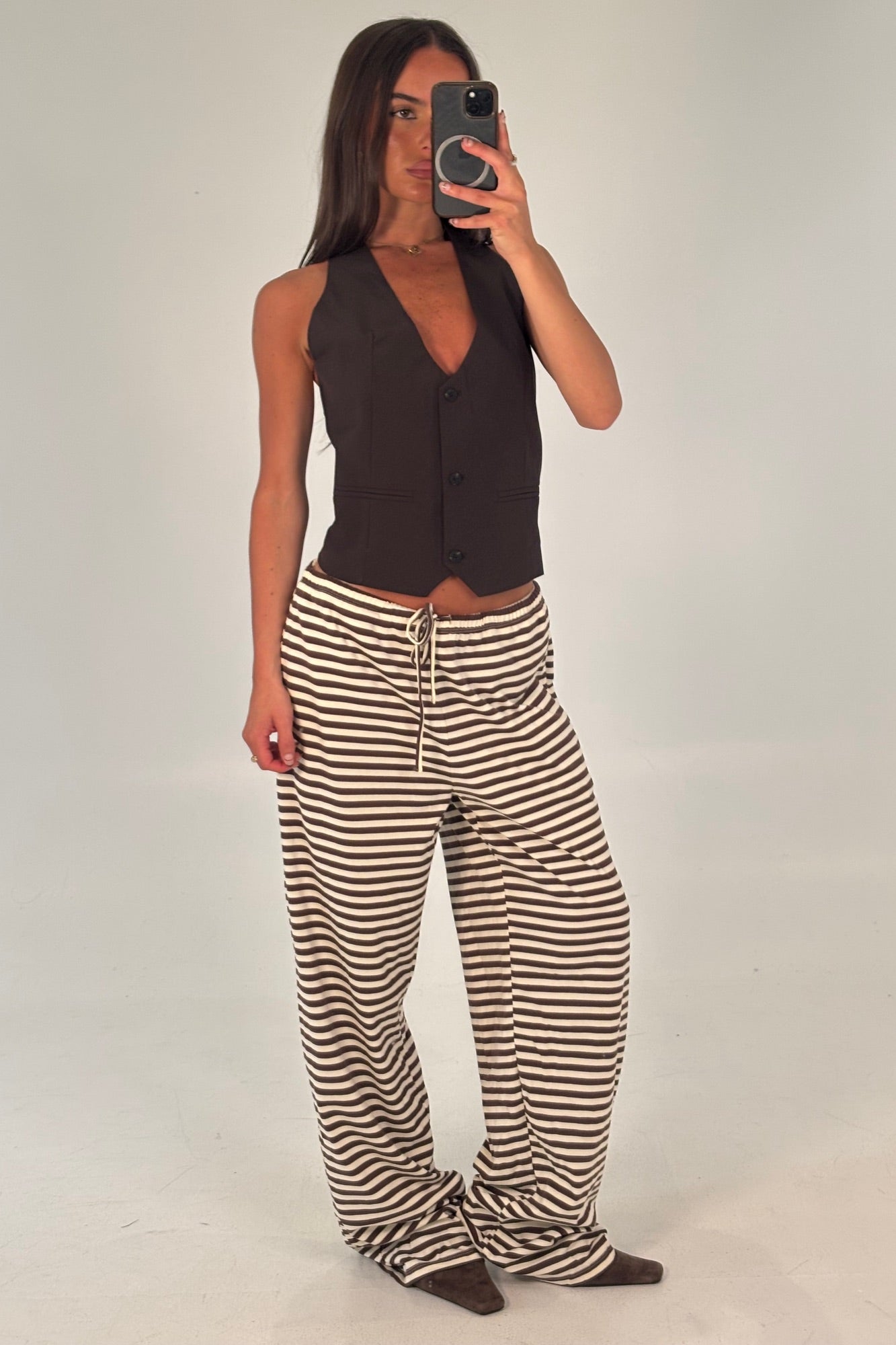 Aimee Waistcoat Coffee