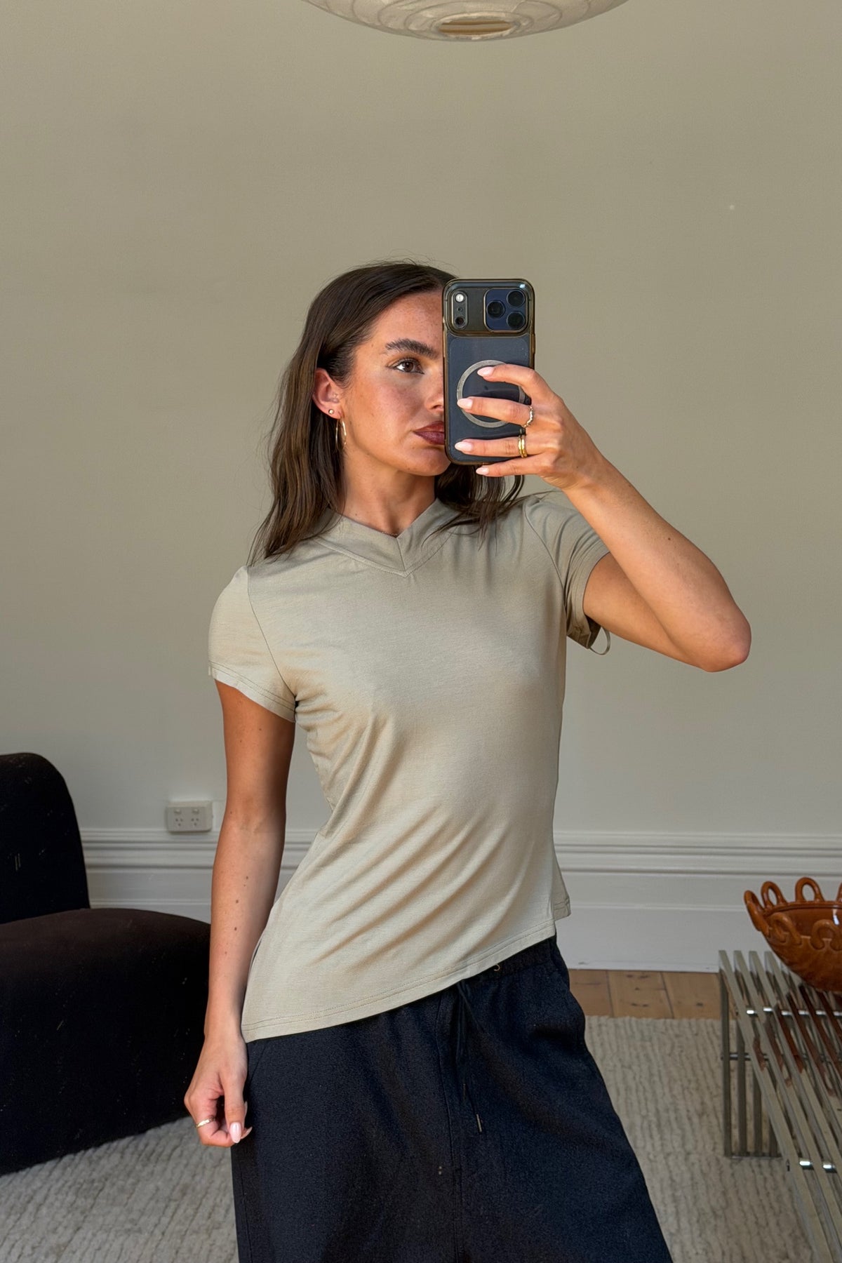 Kaitlyn V Neck Mushroom