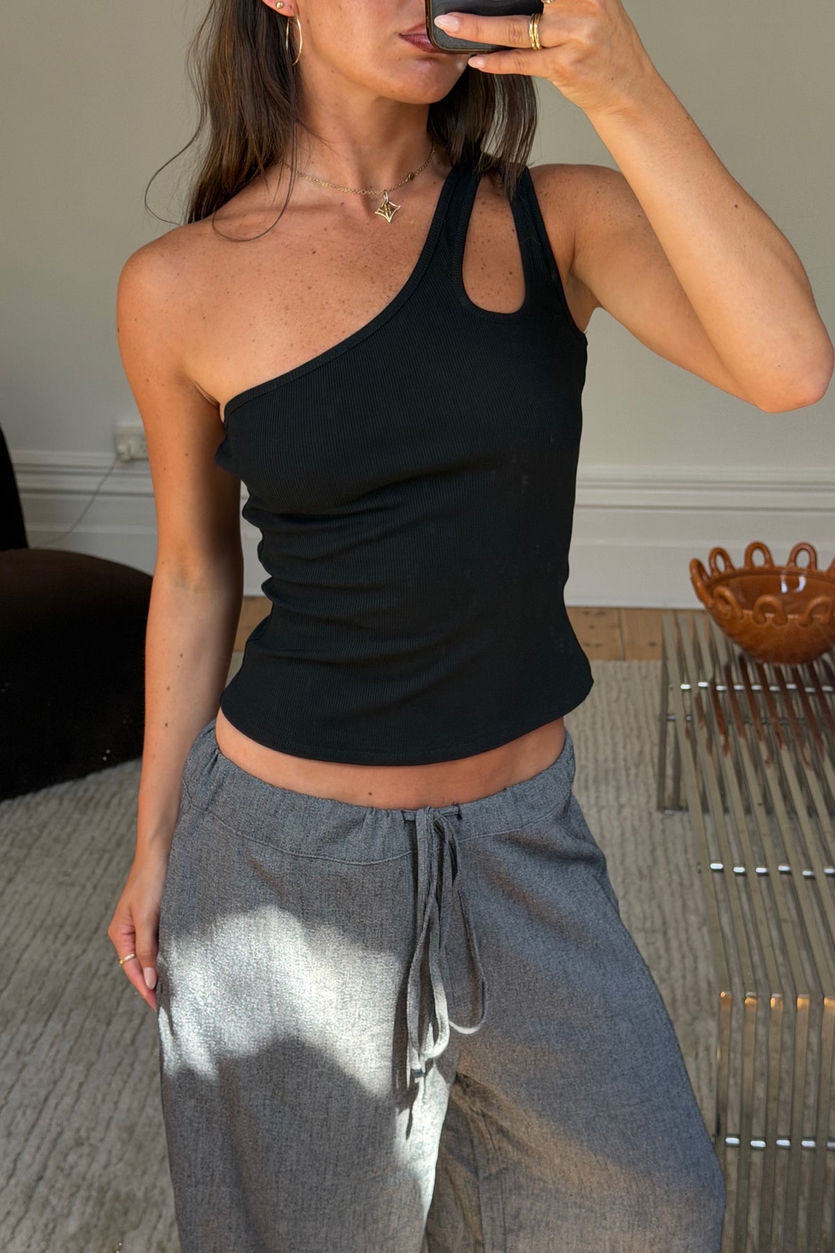 Rue Asymmetric Top Black