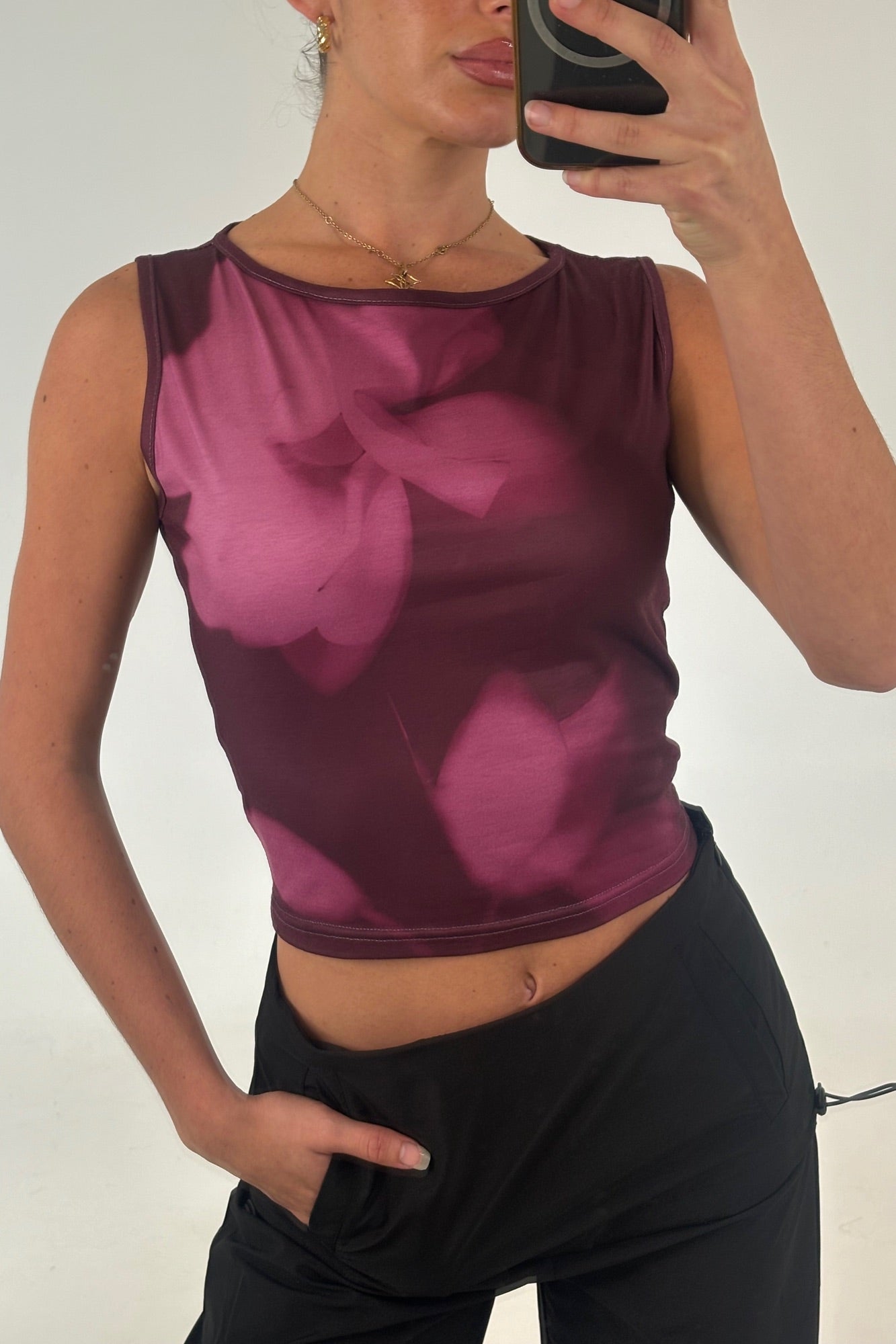 Lorelai Blossom Tank Burgandy