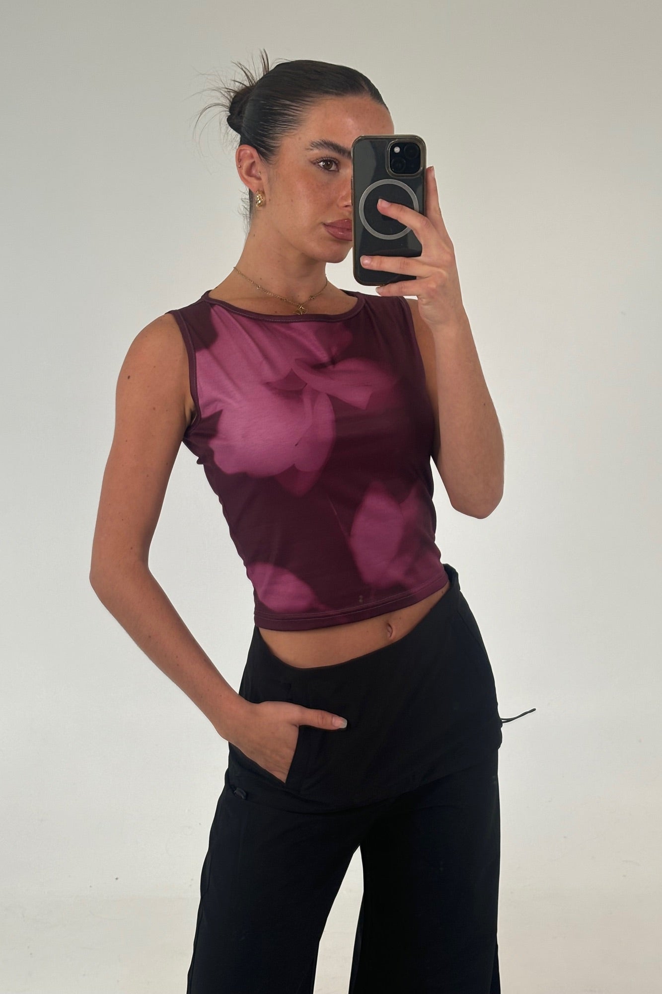 Lorelai Blossom Tank Burgandy