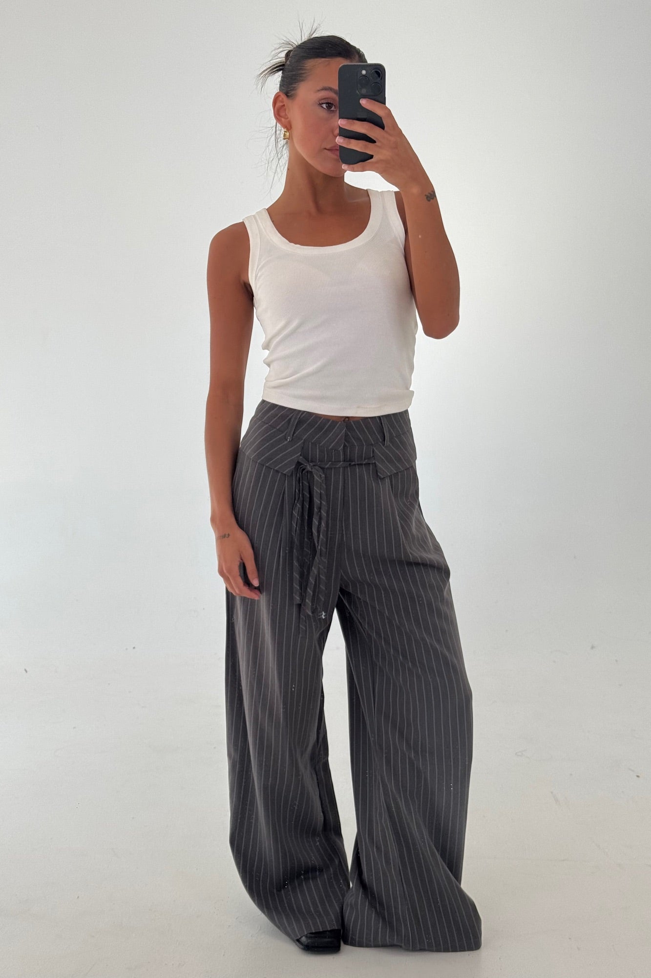 Kiara Pinstripe Pant Grey