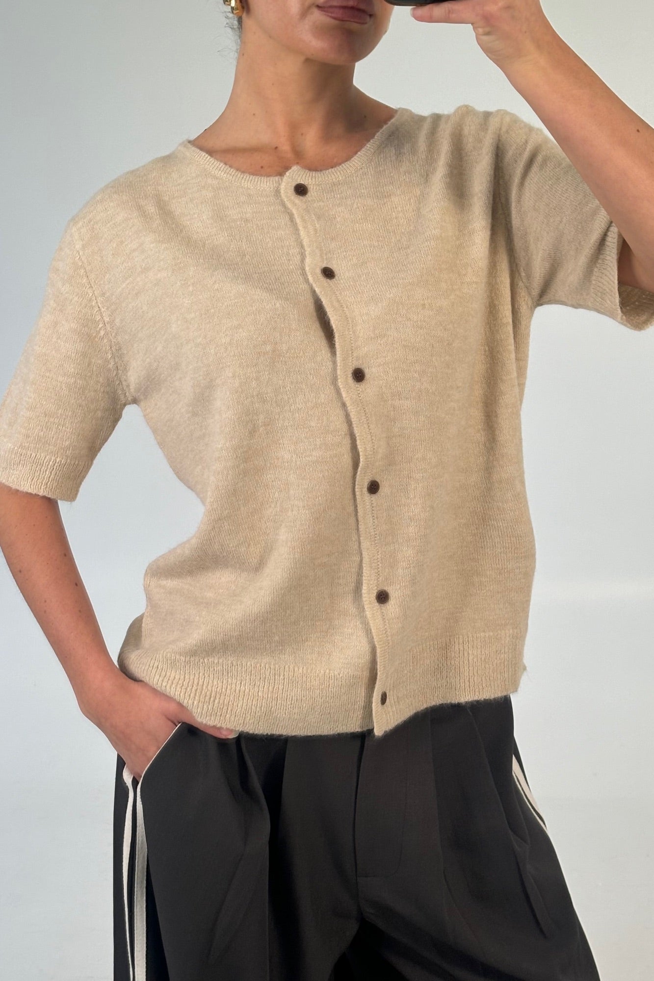 Geisha Short Sleeve Top Stone
