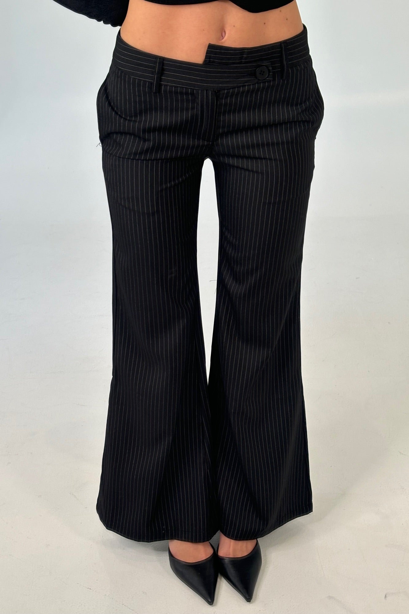 Chloe Pinstripe Pant Black - FINAL SALE