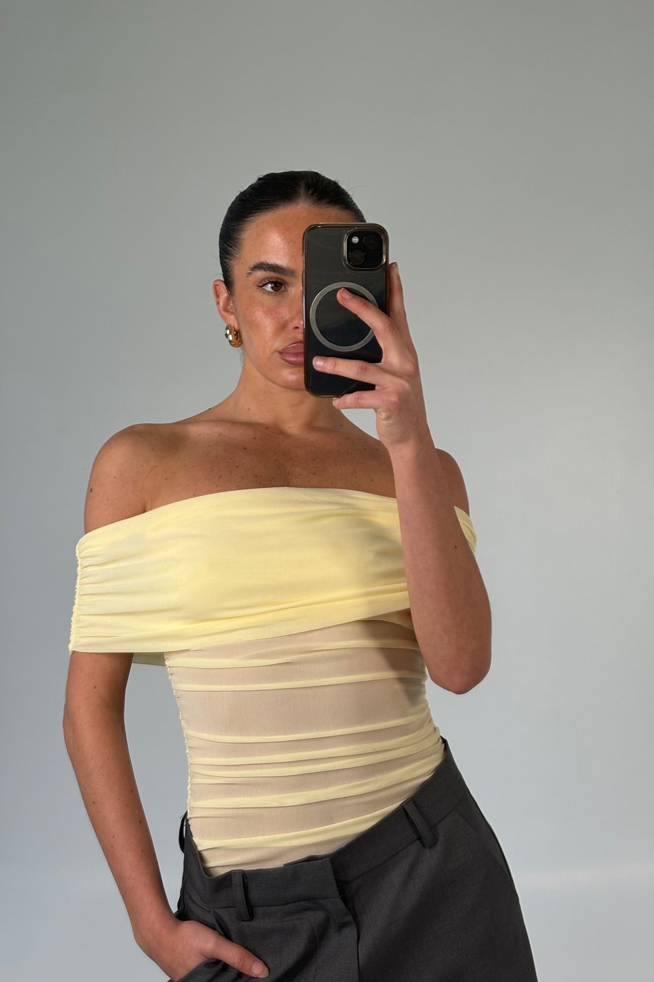 Penny Mesh Bodysuit Lemon