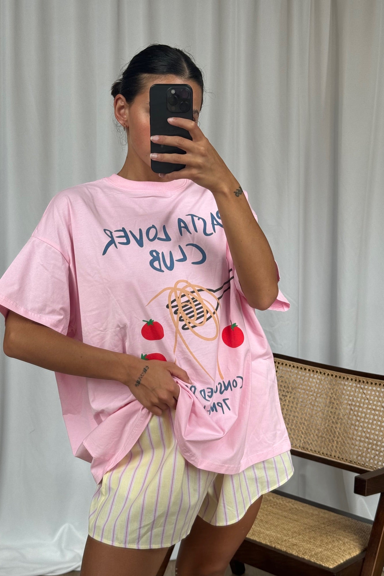 Pasta Lover Club Top Pink - FINAL SALE