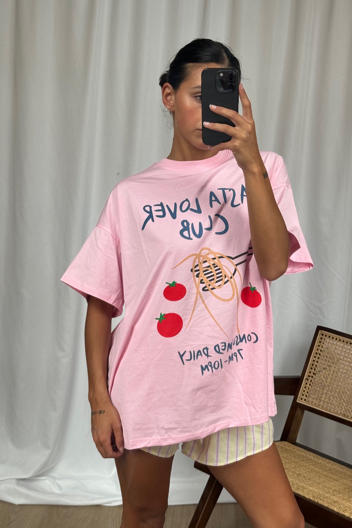 Pasta Lover Club Top Pink - FINAL SALE