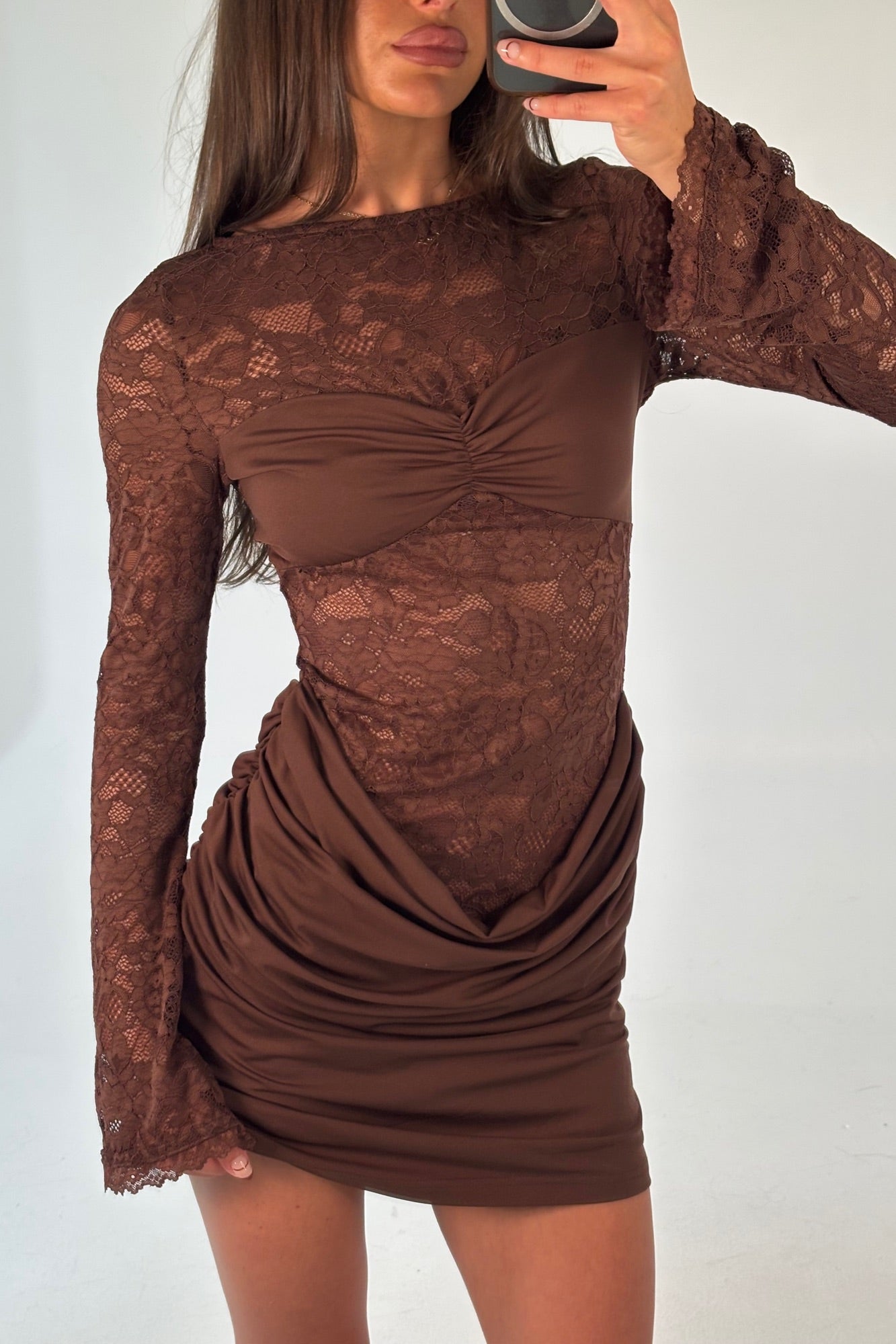 Jasmine Mini Dress Chocolate