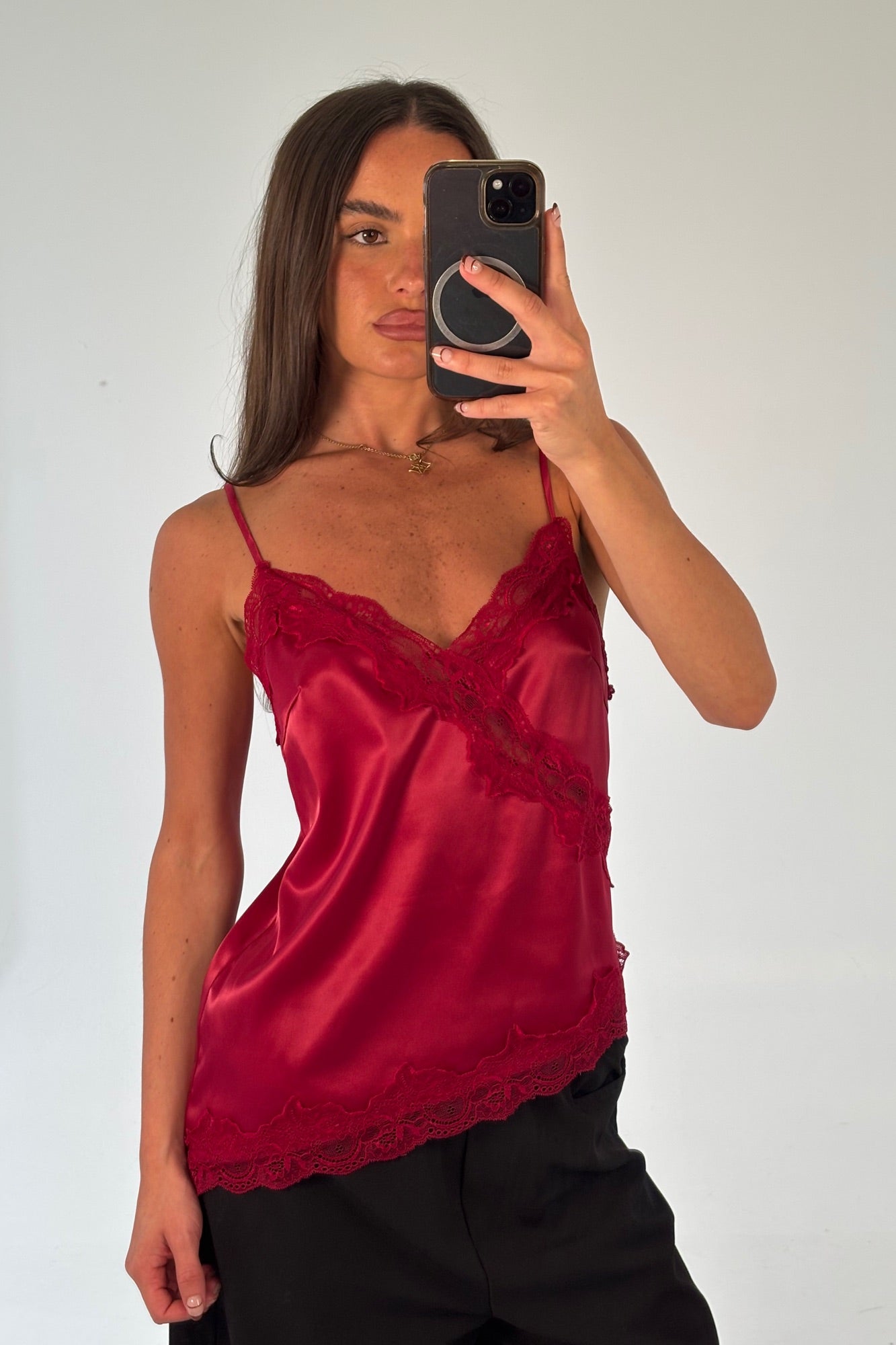 Whimsy Satin Cami Wine