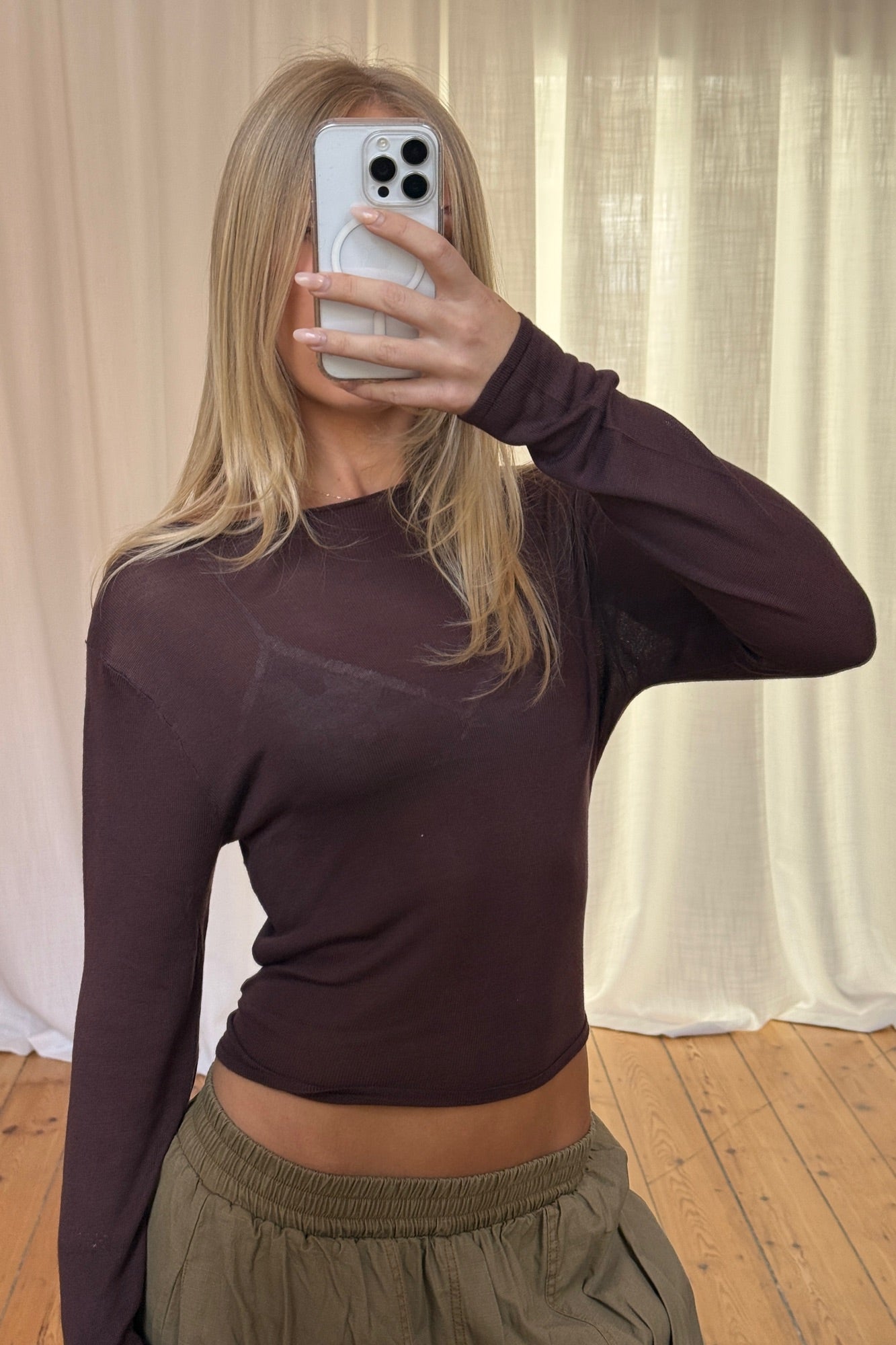Natalia Long Sleeve Chocolate