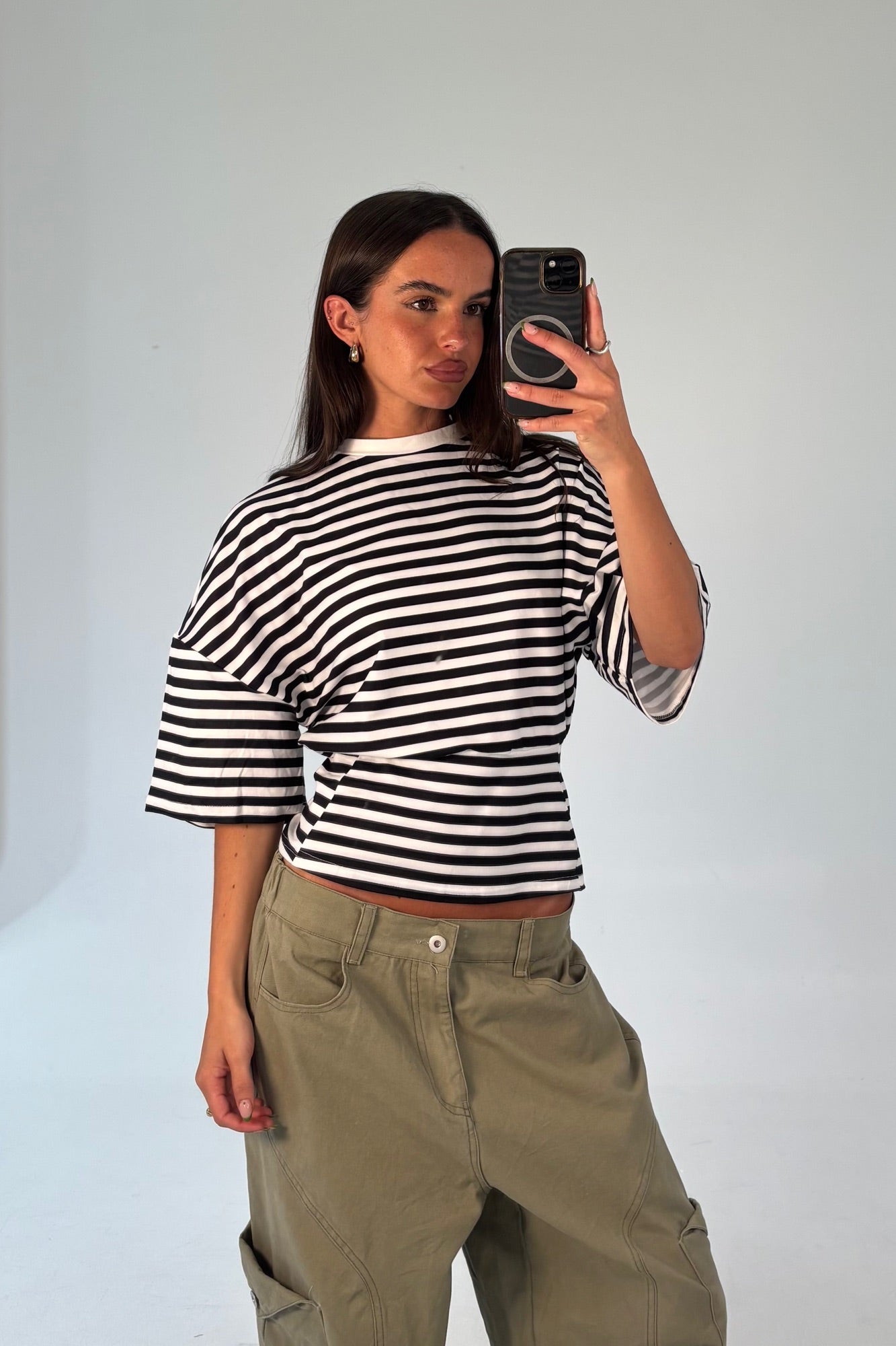 Dolly Striped Tee Black/White
