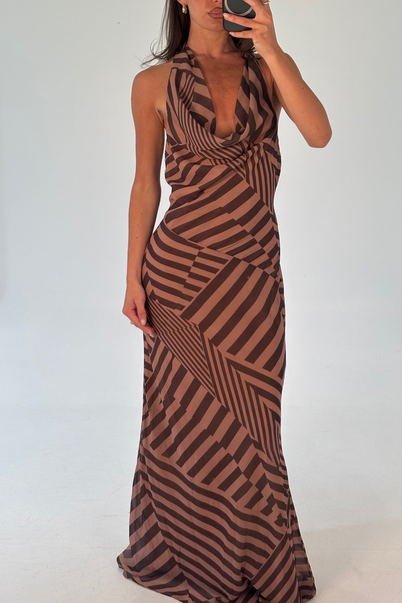 Sadira Maxi Dress Brown