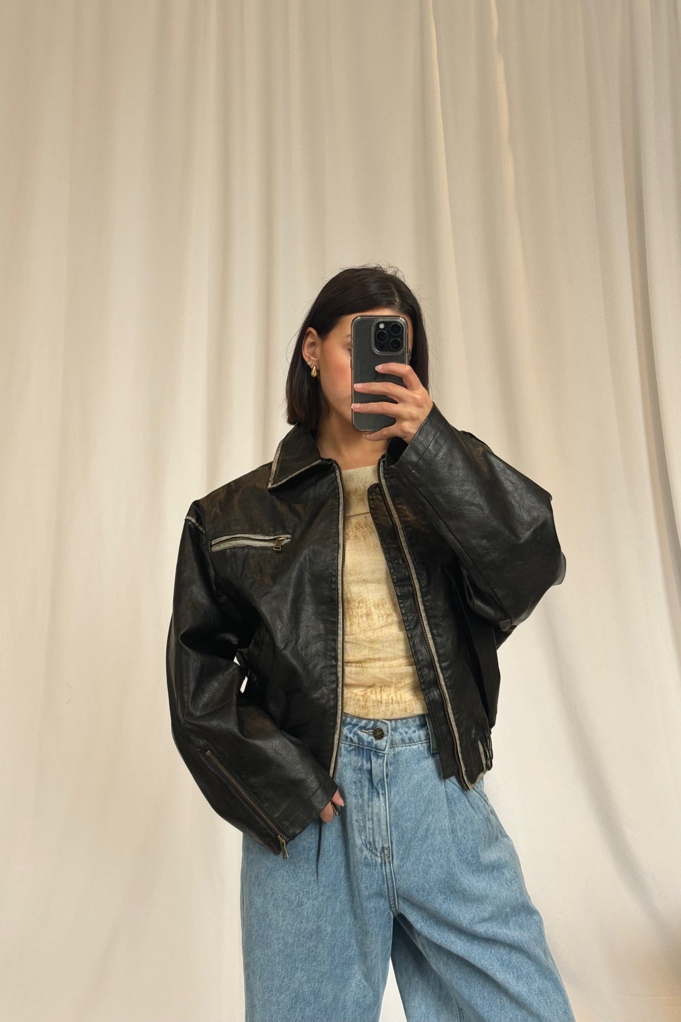 Trista Biker Jacket Black