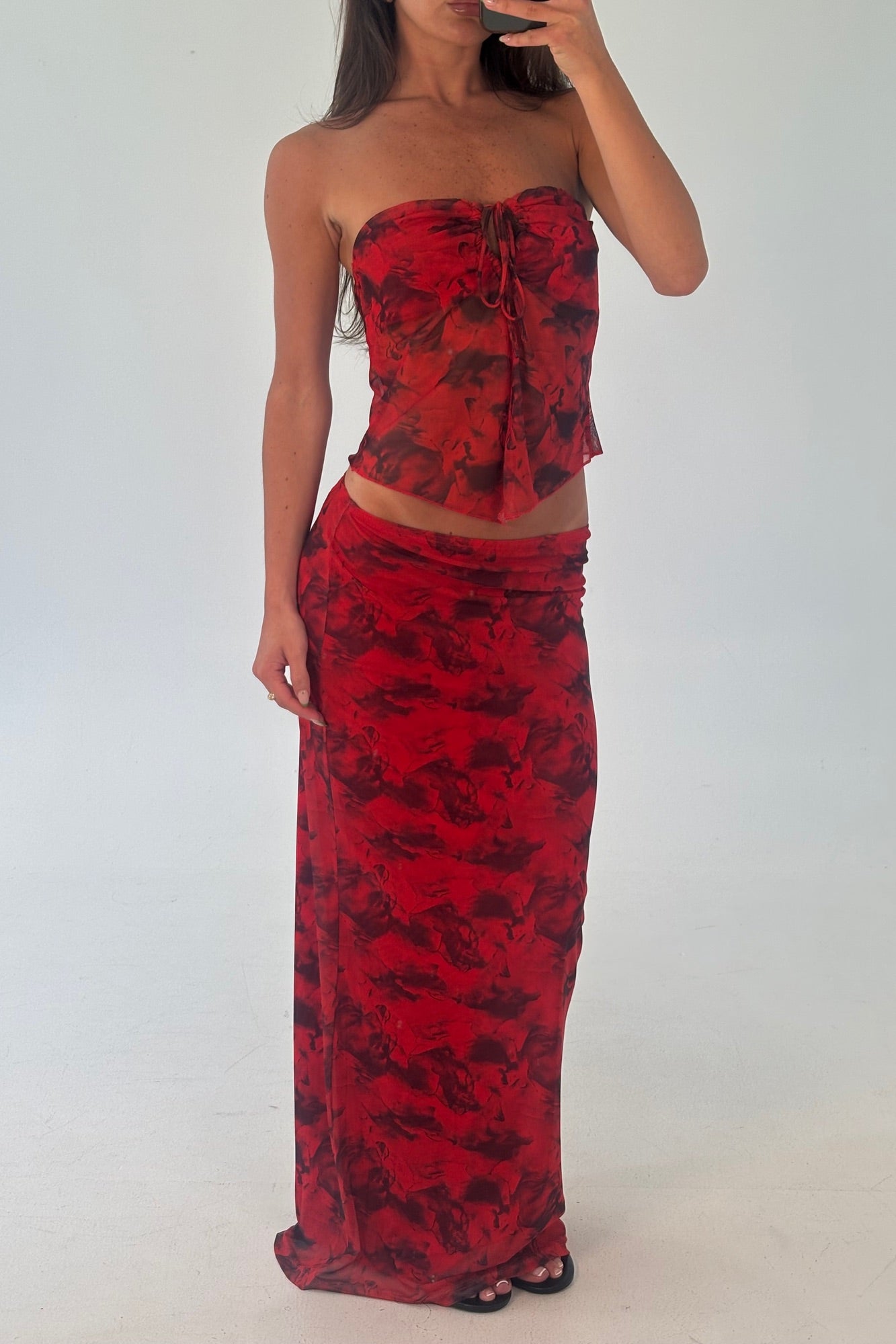 Lani Strapless Top Red