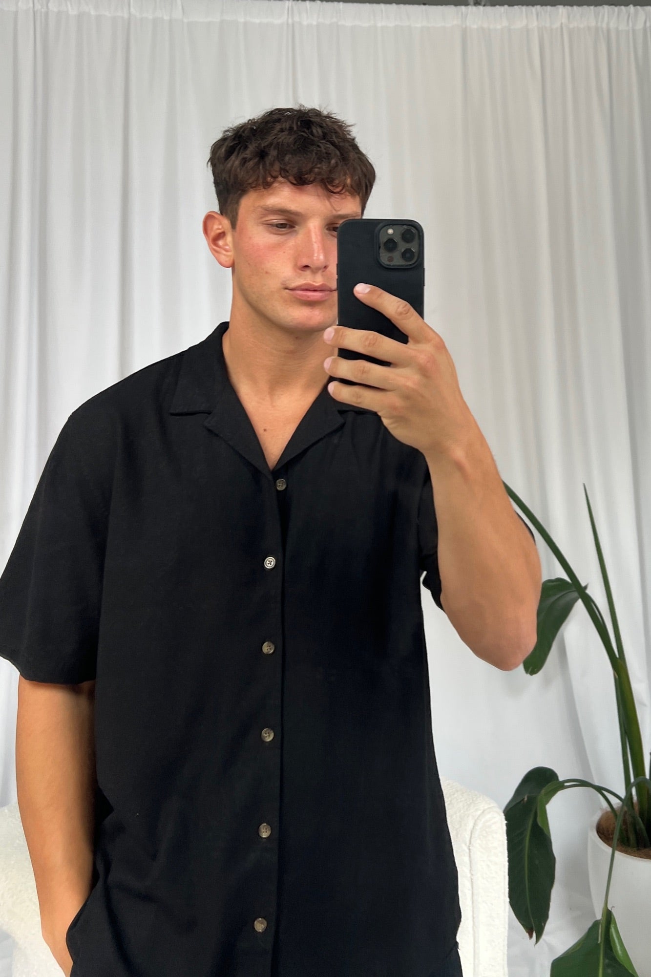 Petros Linen Shirt Black