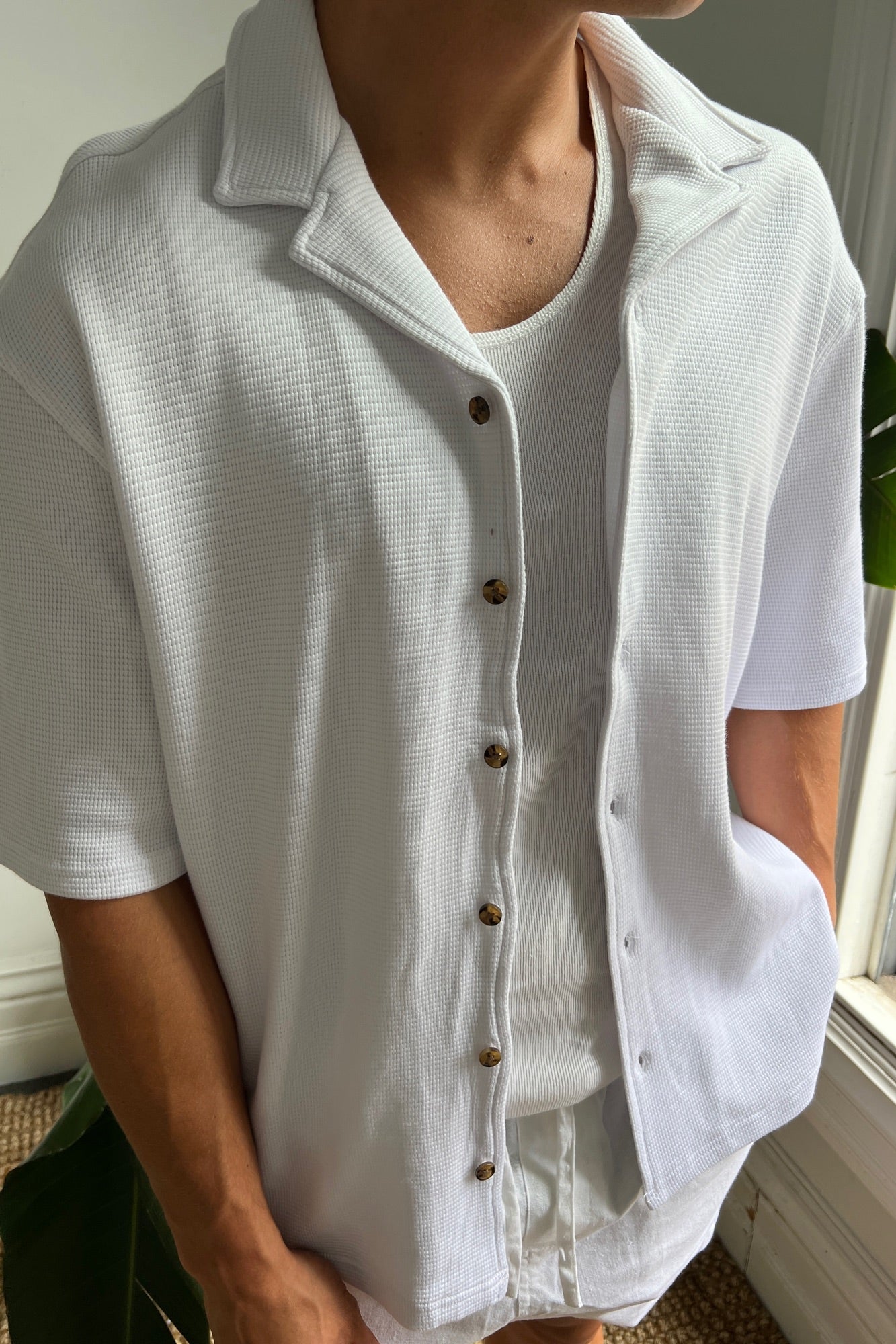 NTH Waffle Shirt White