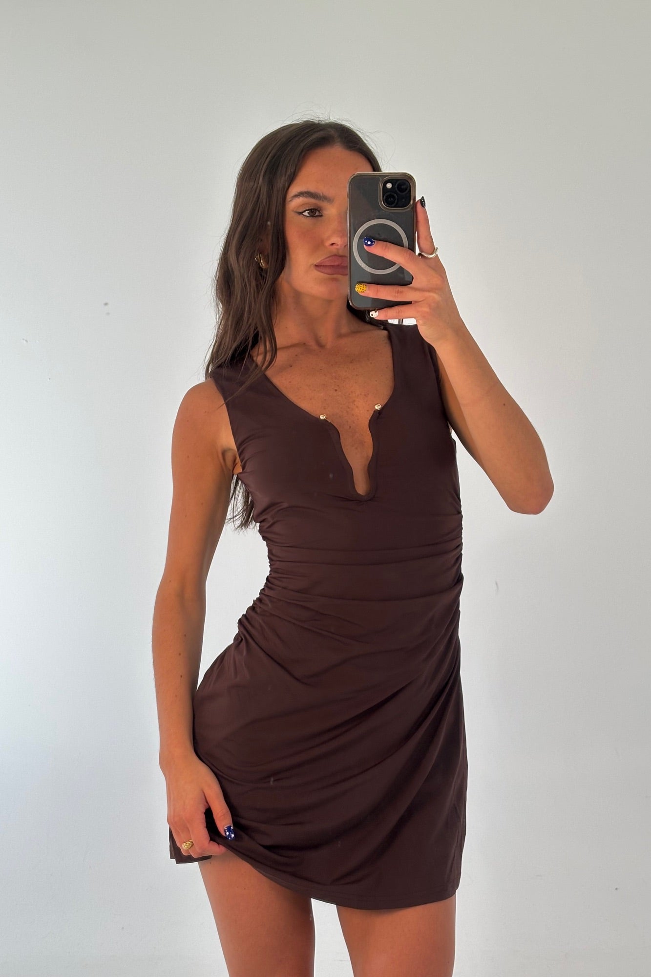 Kylie Mini Dress Brown