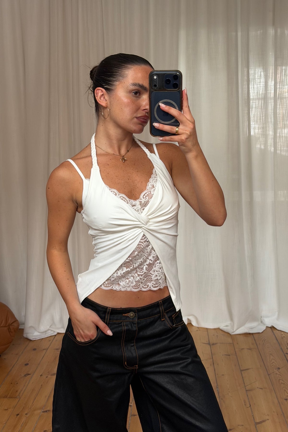 Lyra Lace Top White