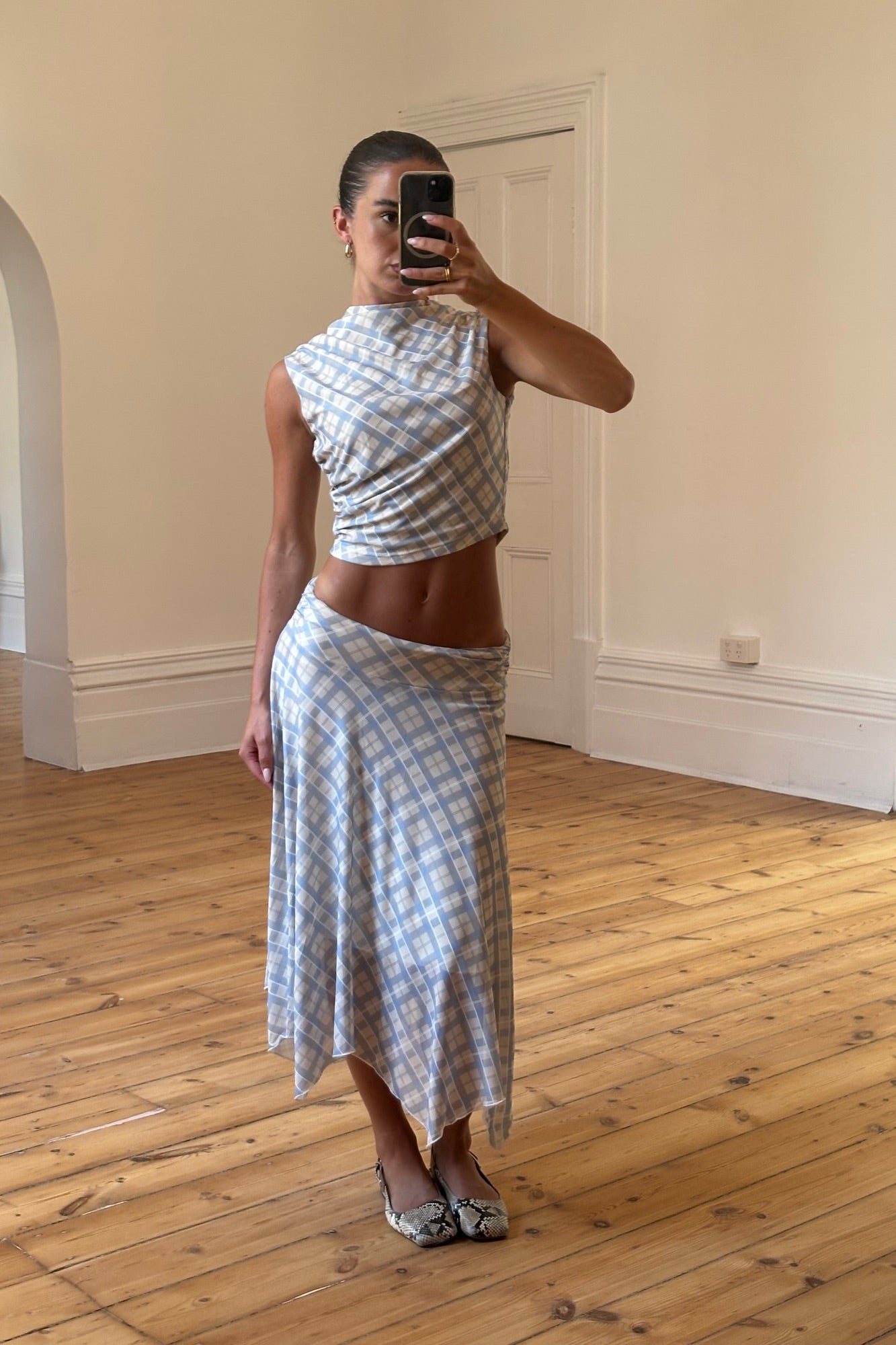 Tove Skirt Blue Check