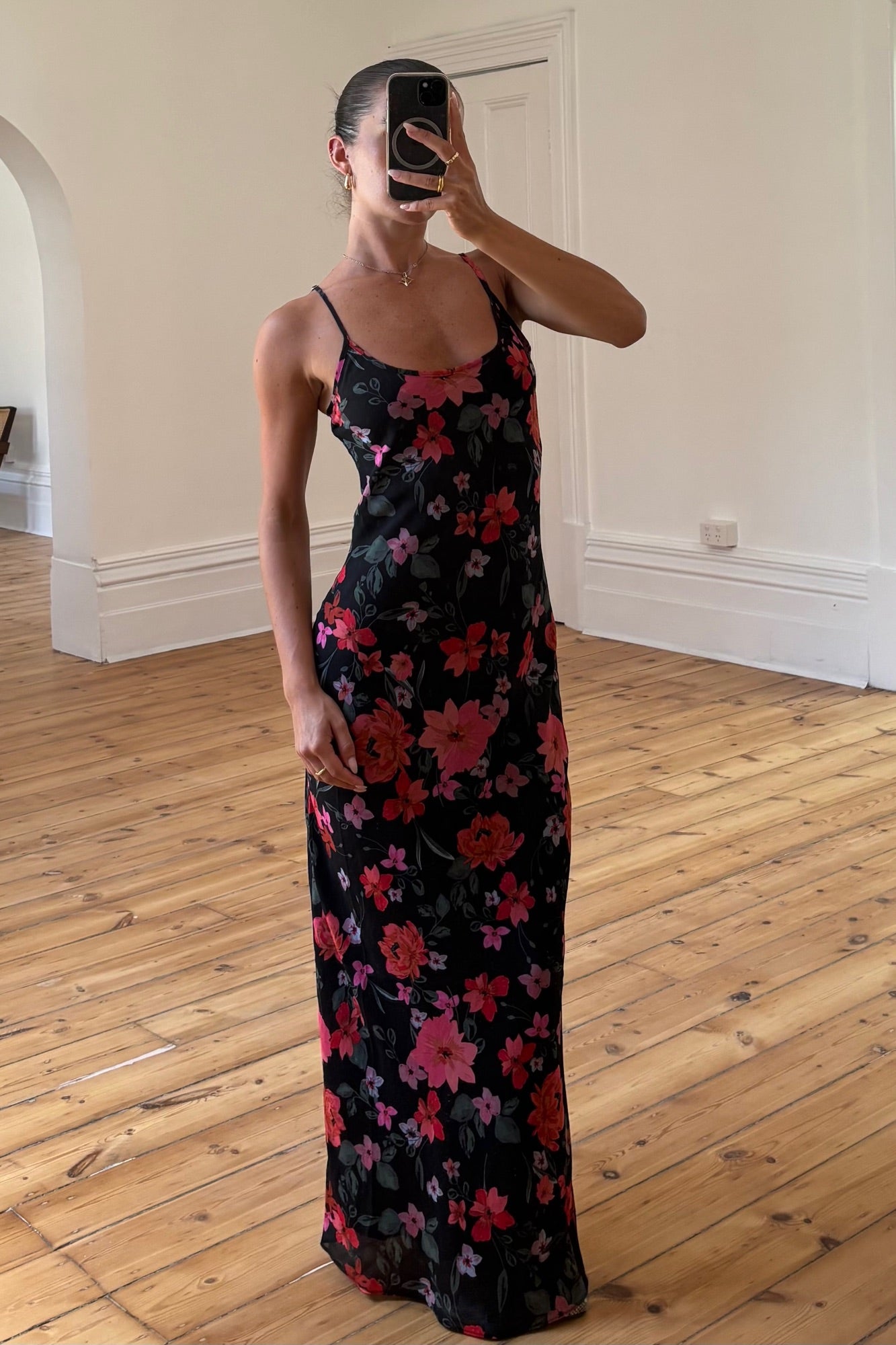 Rhea Maxi Dress Black Floral