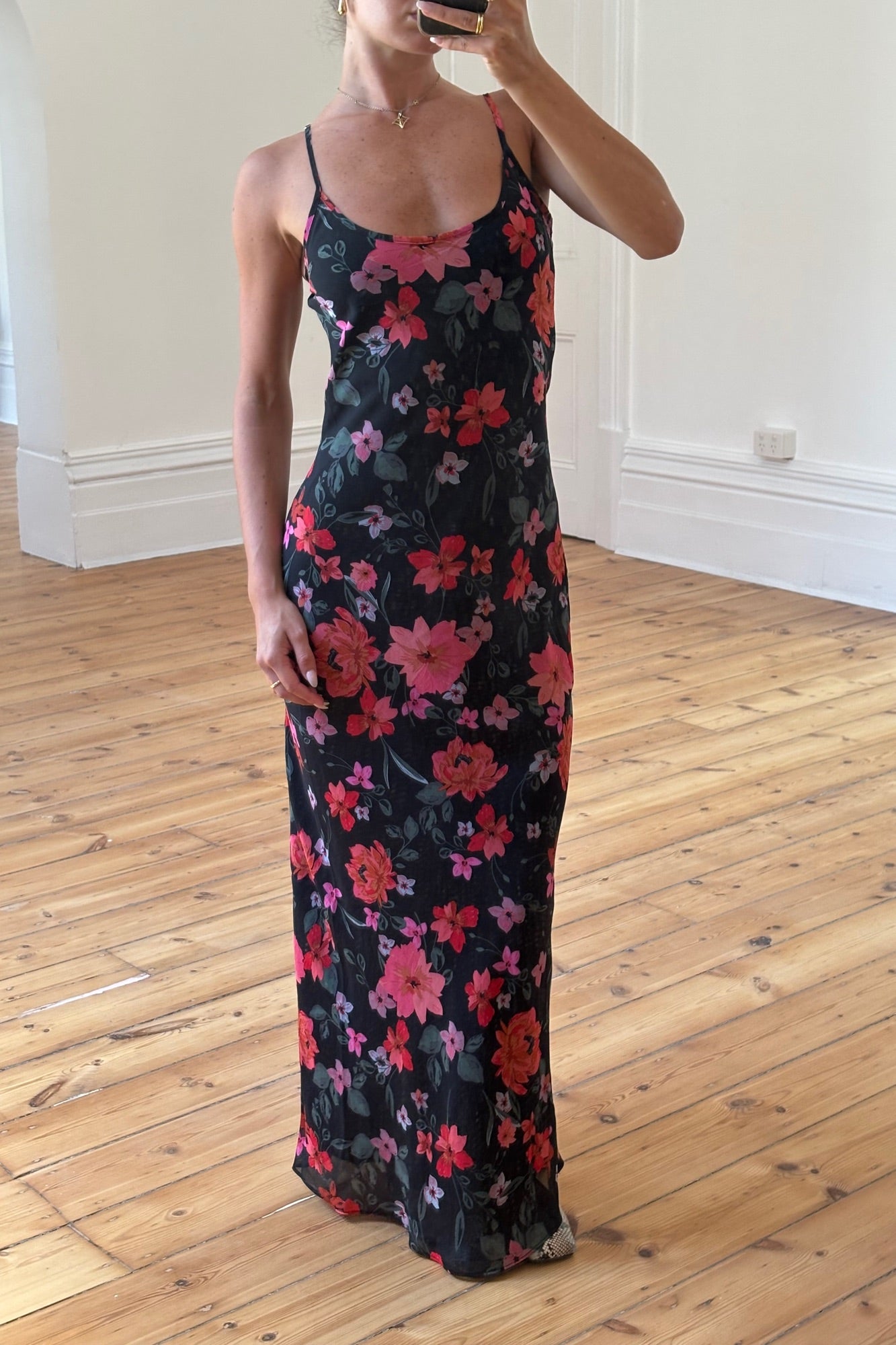 Rhea Maxi Dress Black Floral