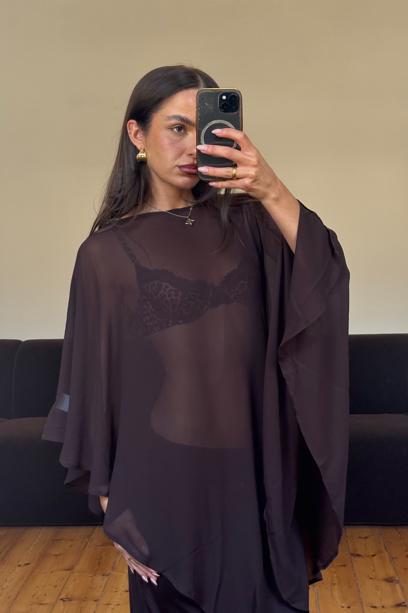Lover Sheer Top Chocolate