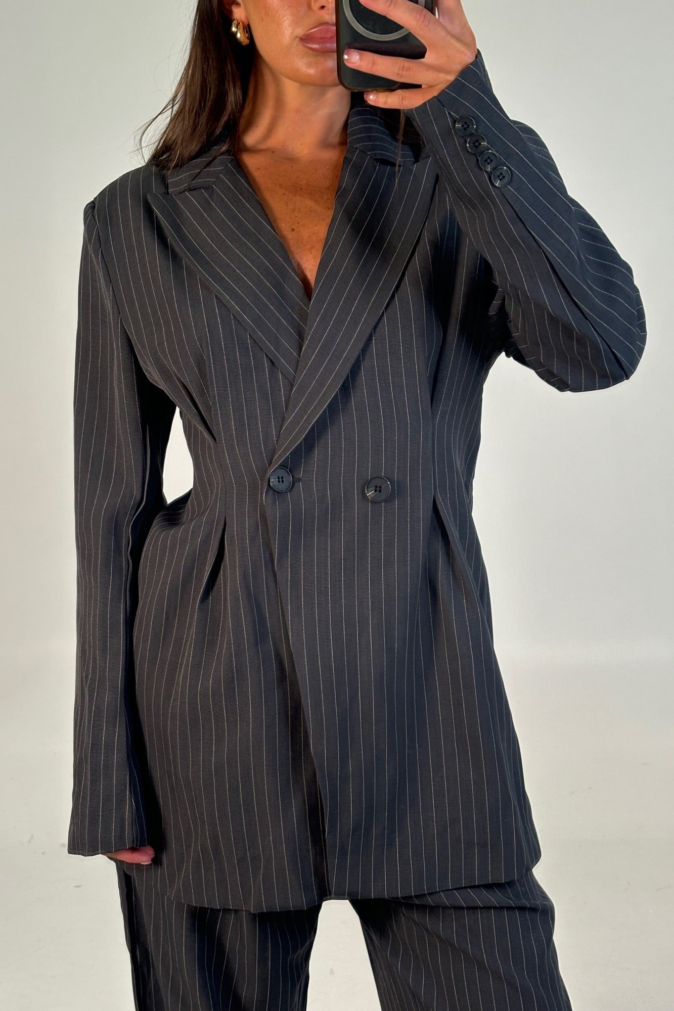 Kassandra Pinstripe Set Grey