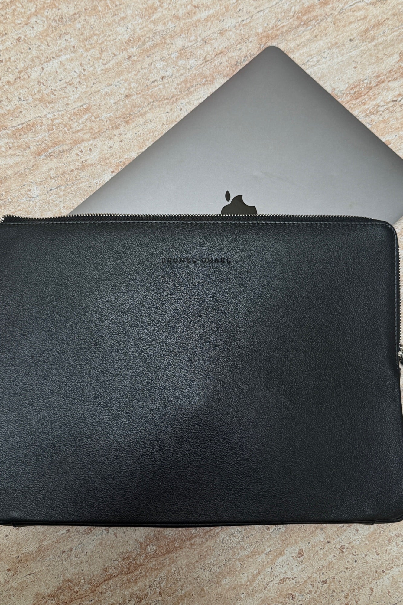 Classic Genuine Leather Laptop Case Black