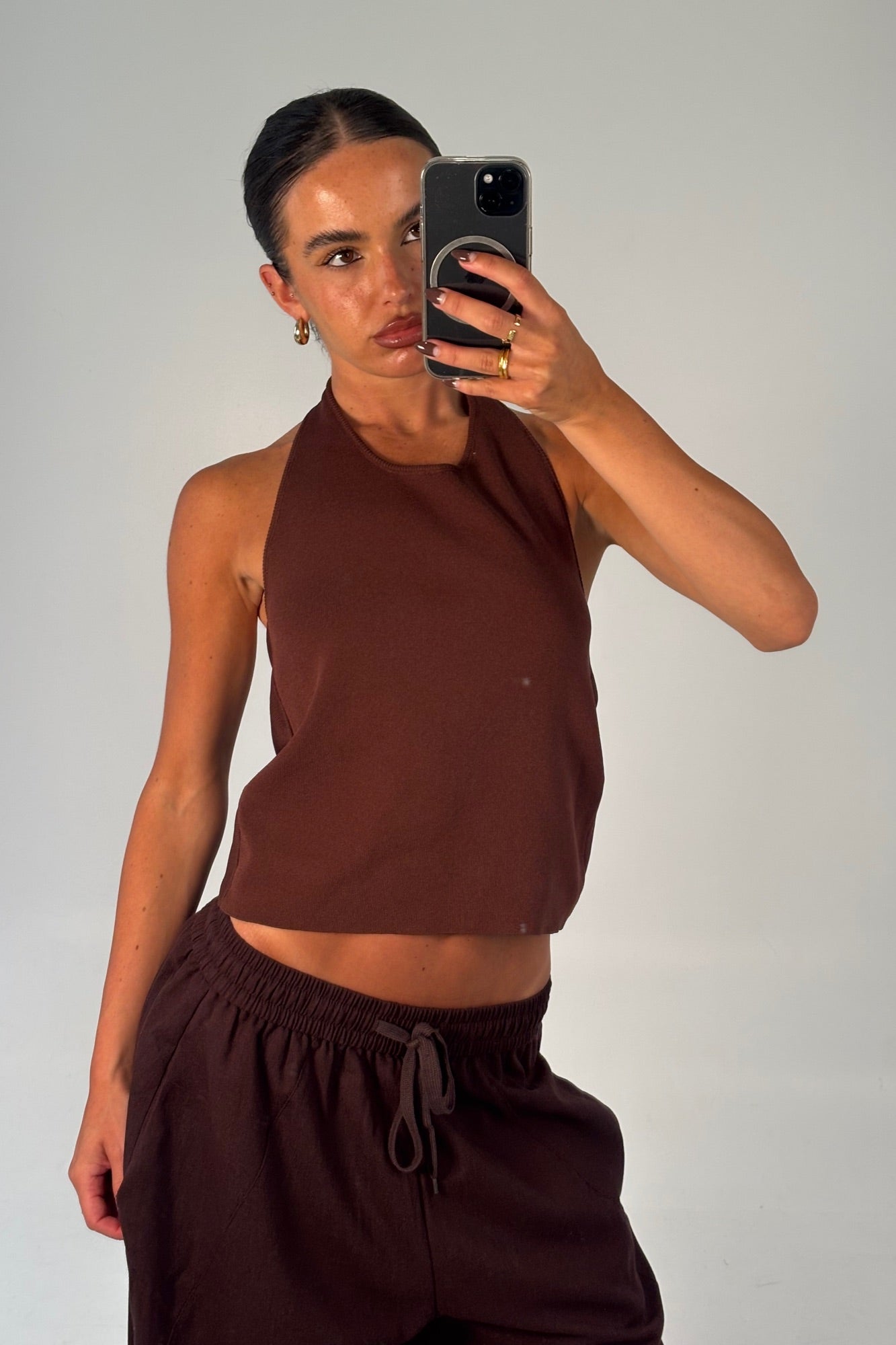 Opal Halter Top Chocolate